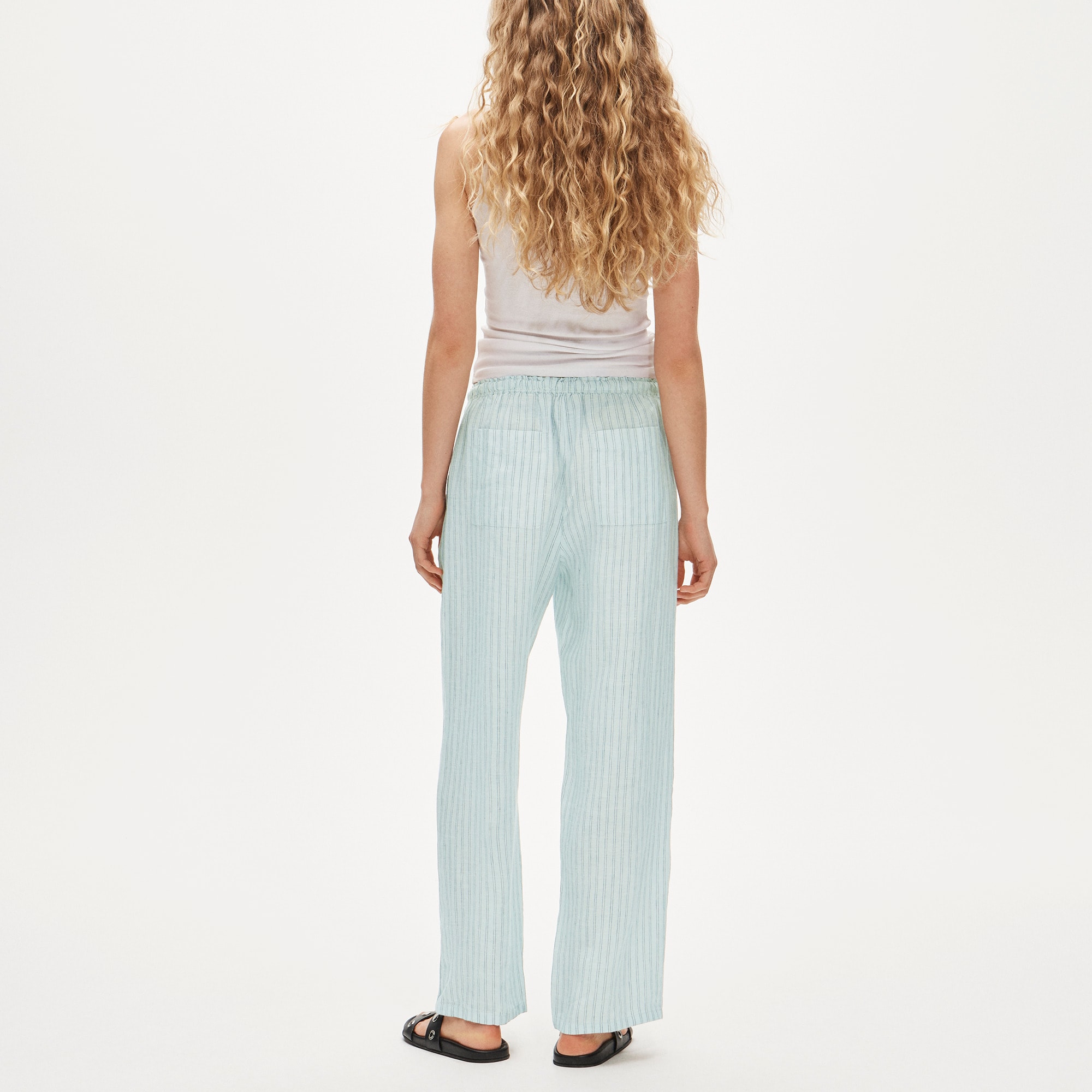 Soleil pant in striped linen