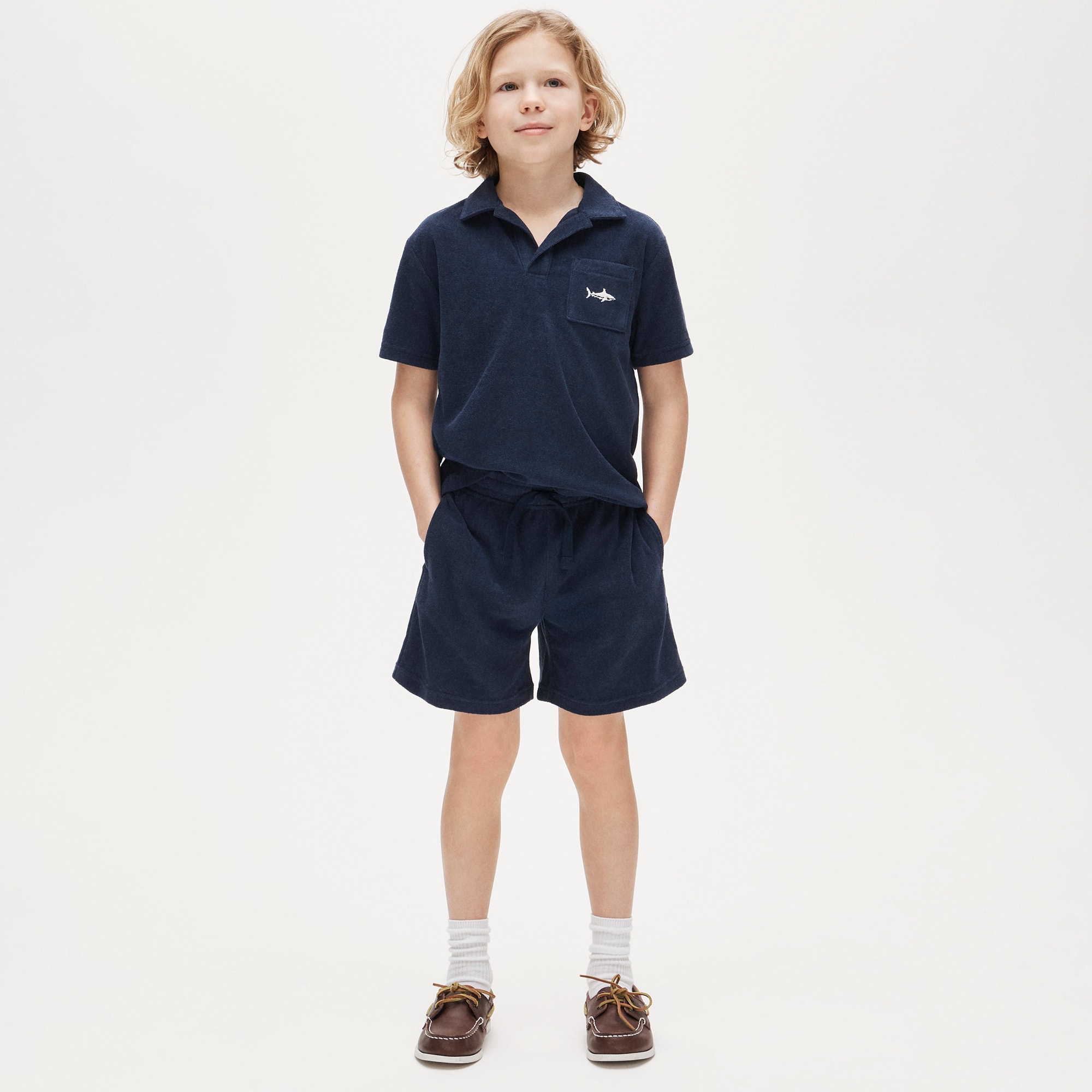 Kids' johnny-collar critter sweater-polo