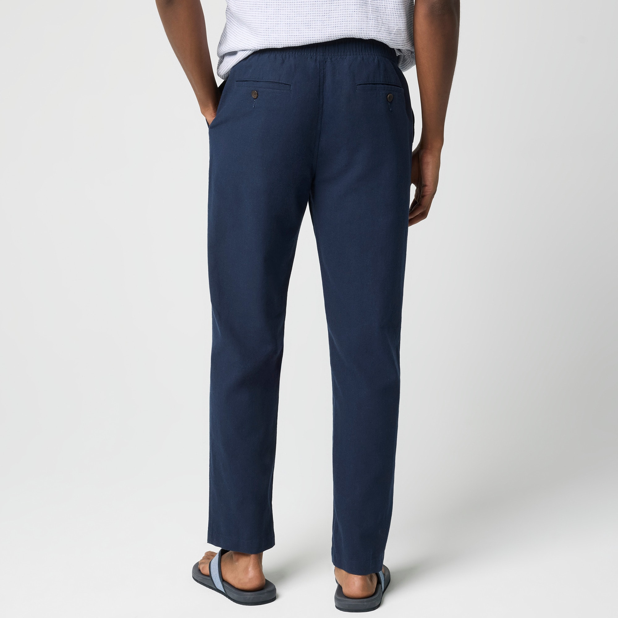 Linen-cotton blend drawstring pant - image 3