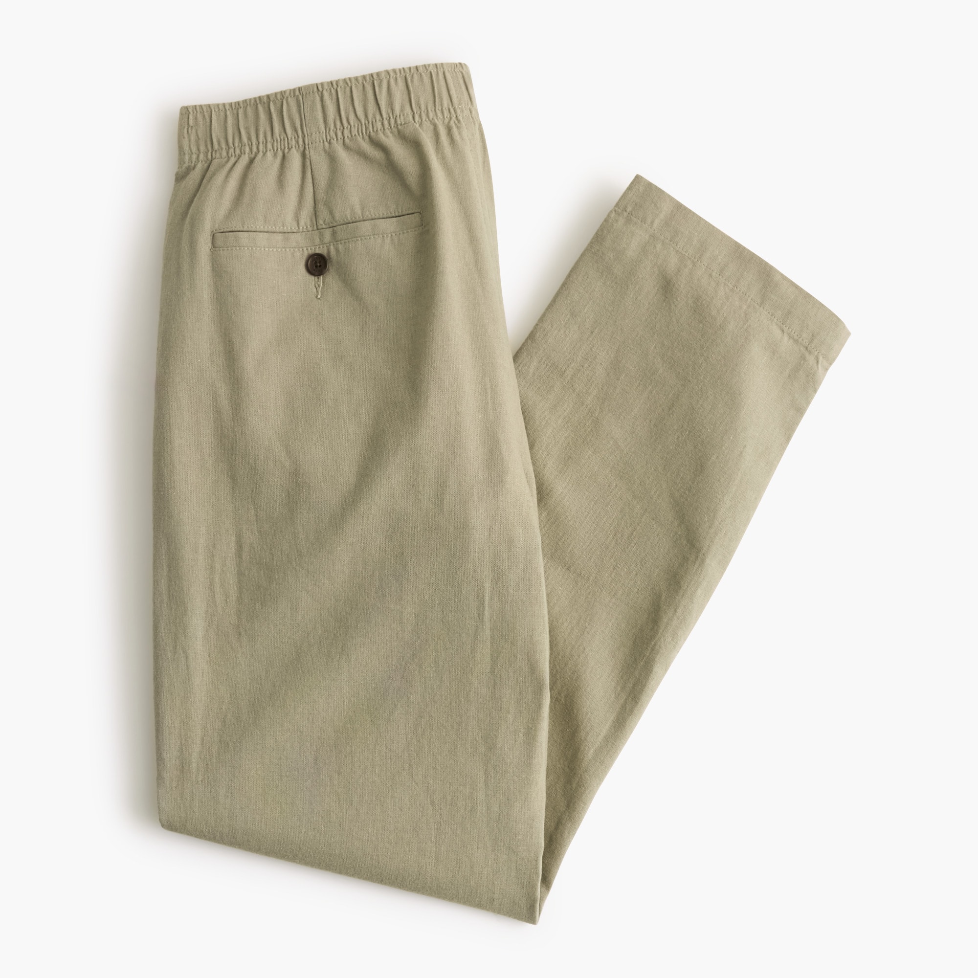 Linen-cotton blend drawstring pant