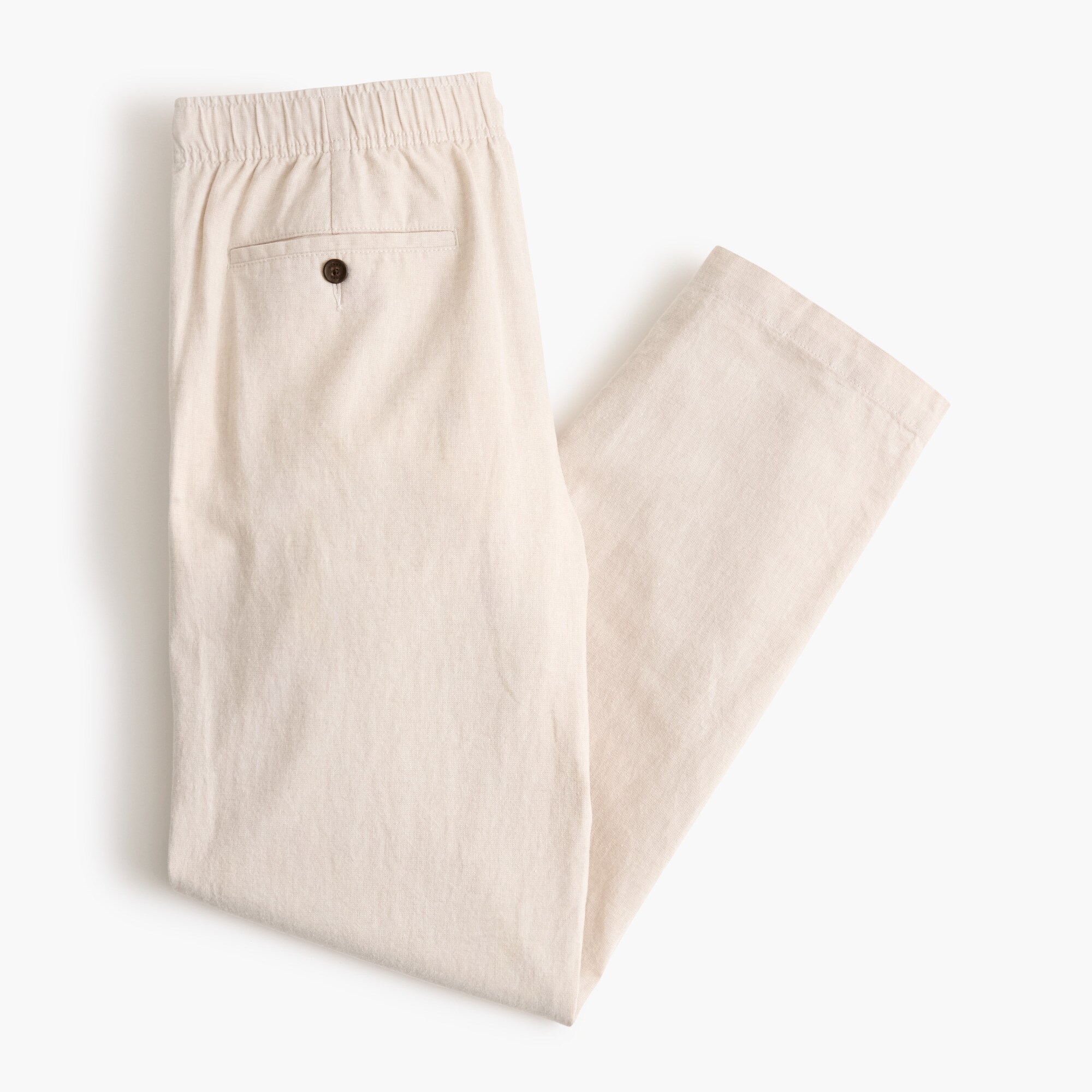 Linen-cotton blend drawstring pant