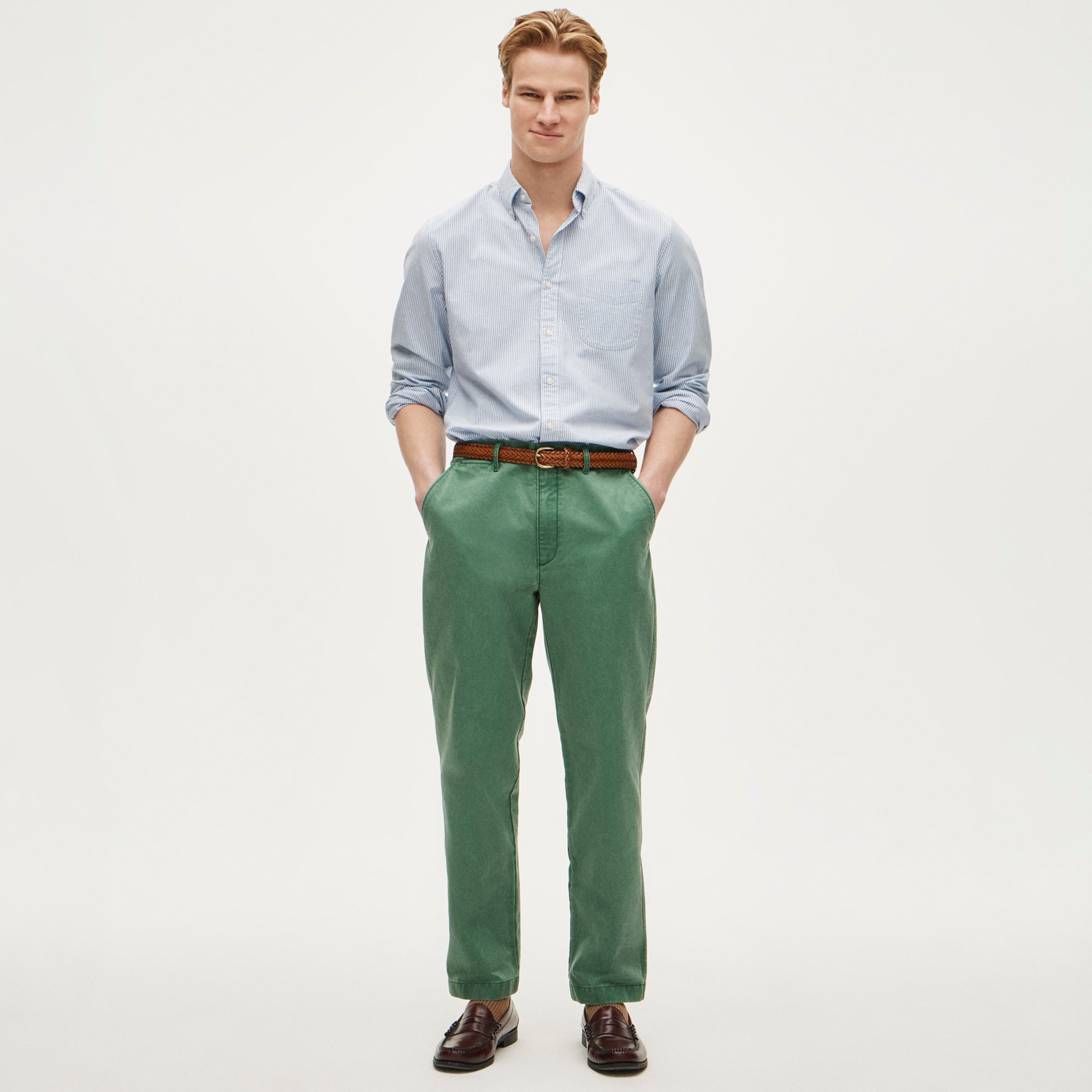Broken-in Straight pigment-dyed chino pant