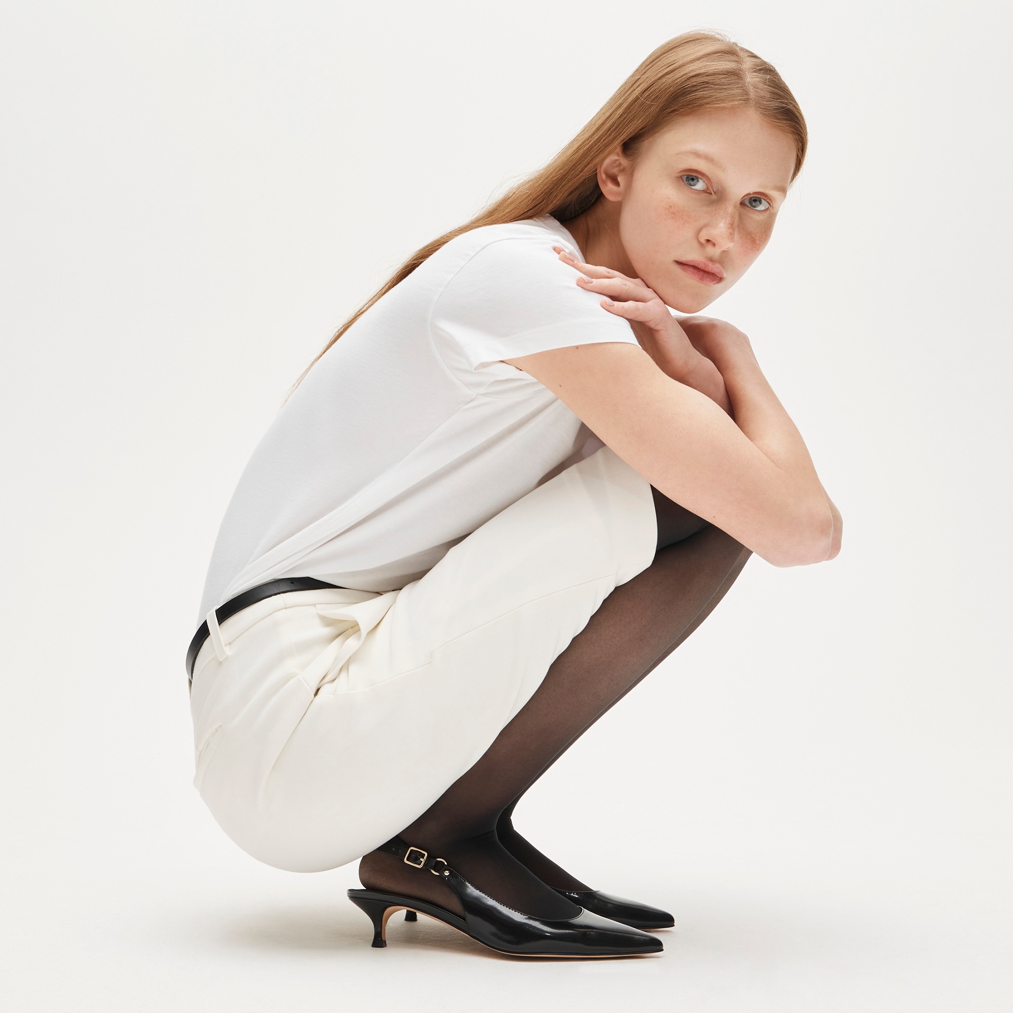 Robin Slingback Heels In Spazzolato Leather For Women | J.Crew