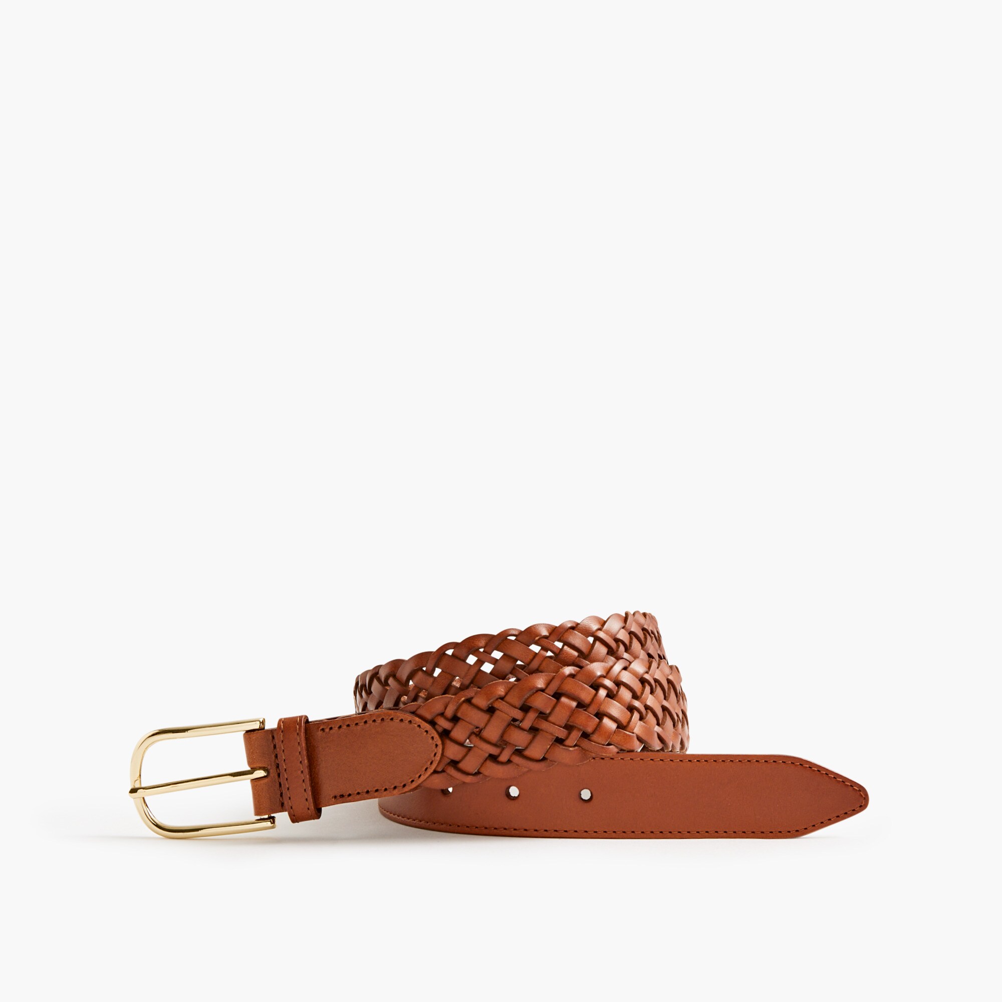 Leather braided belt