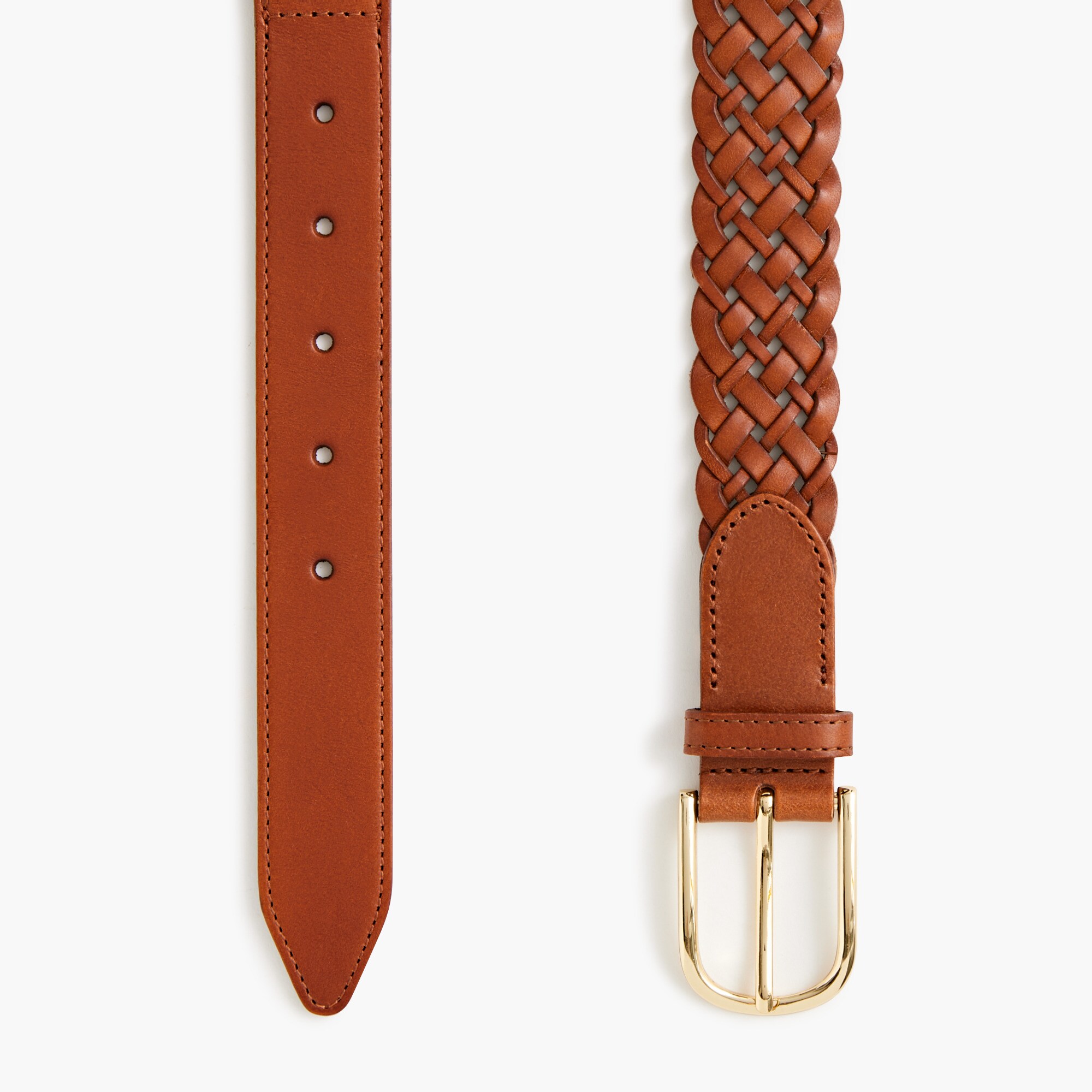 Leather braided belt