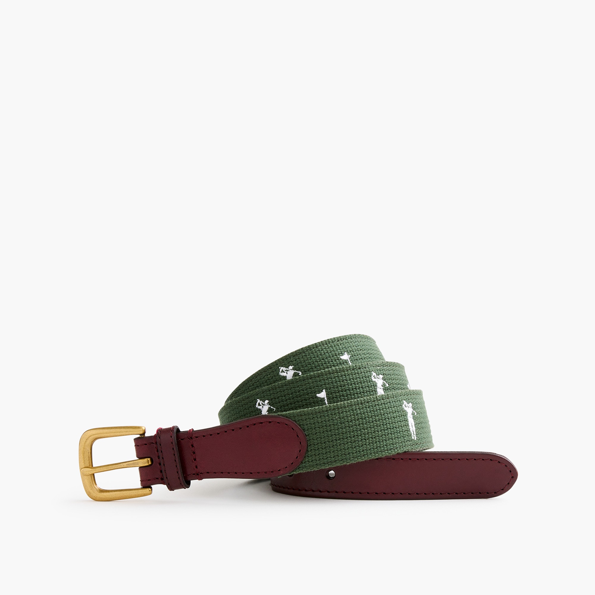 mens Golf critter embroidered belt
