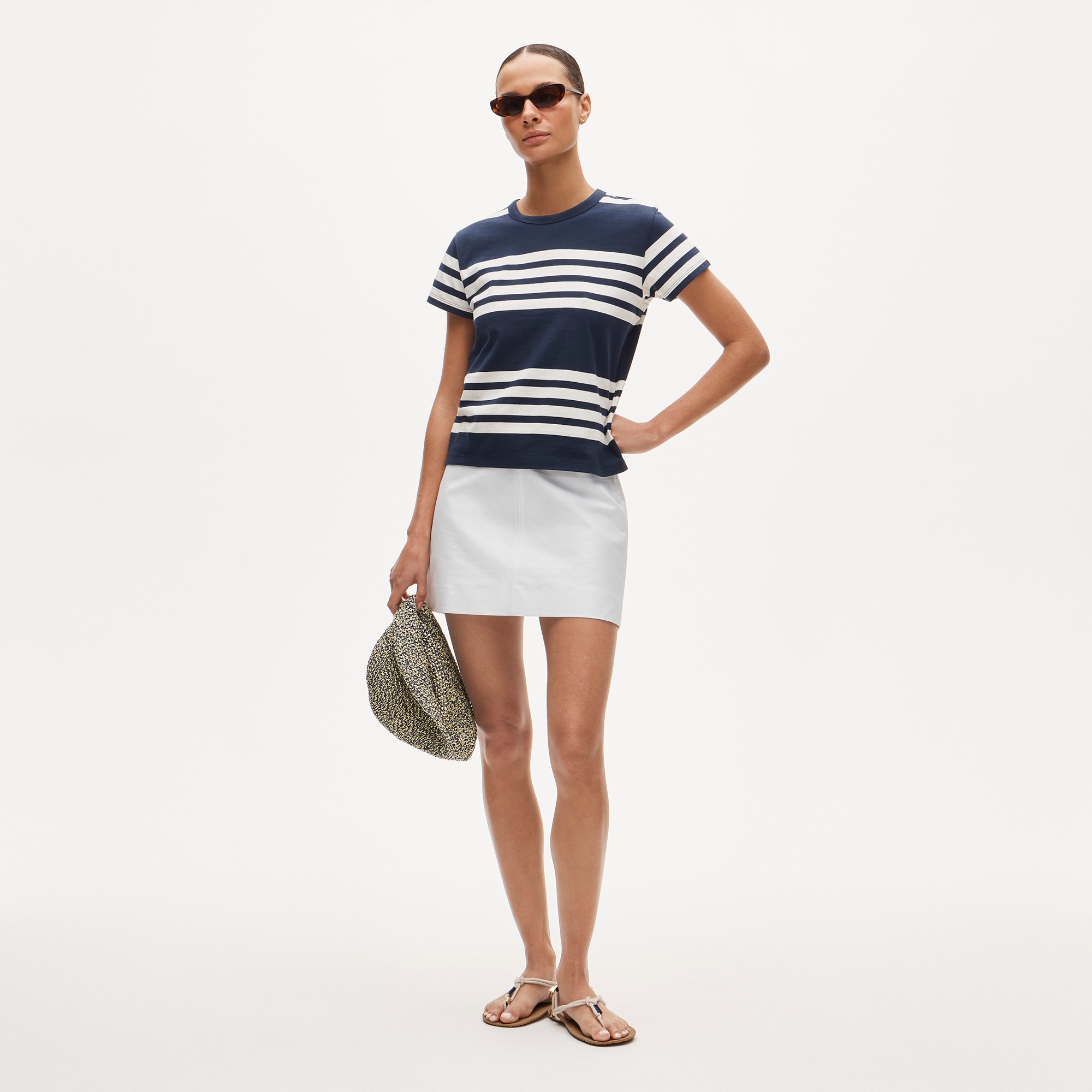 Boyfriend jersey classic-fit T-shirt in stripe - thumbnail 10