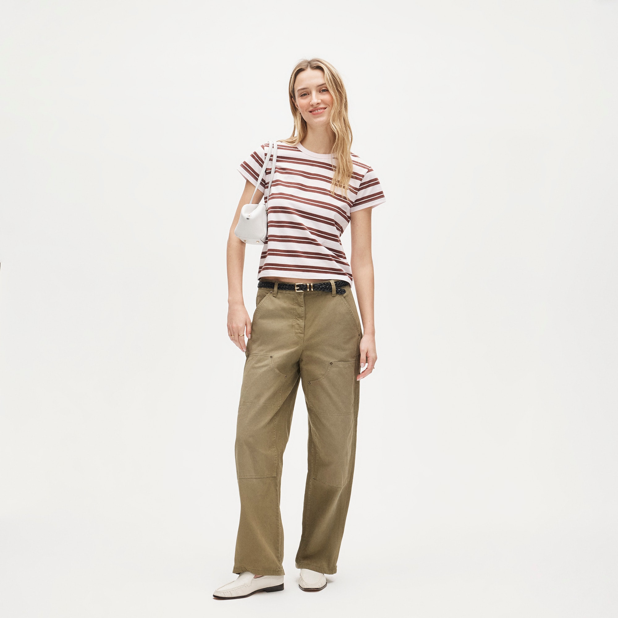 Boyfriend jersey classic-fit T-shirt in stripe - image 3