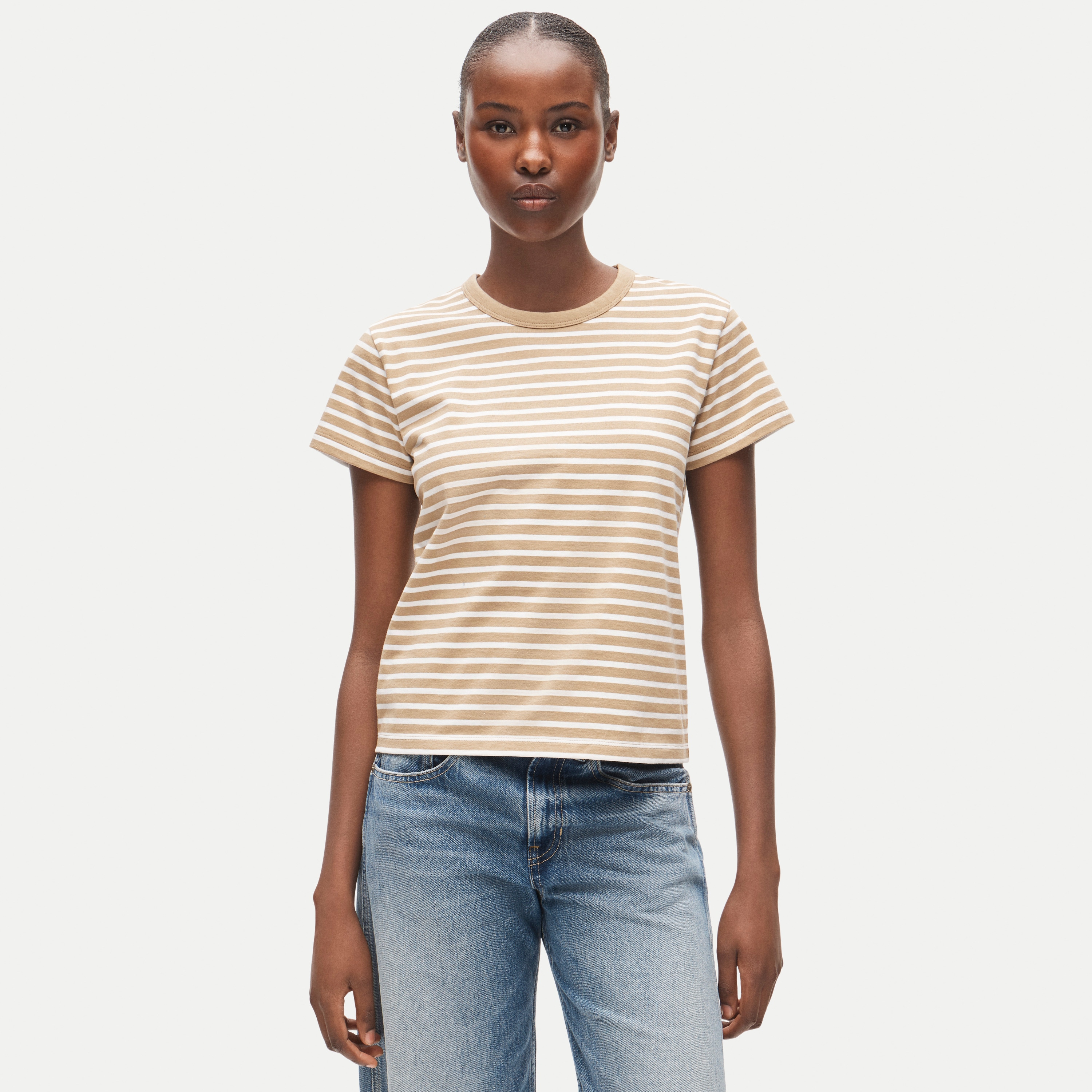 Boyfriend jersey classic-fit T-shirt in stripe