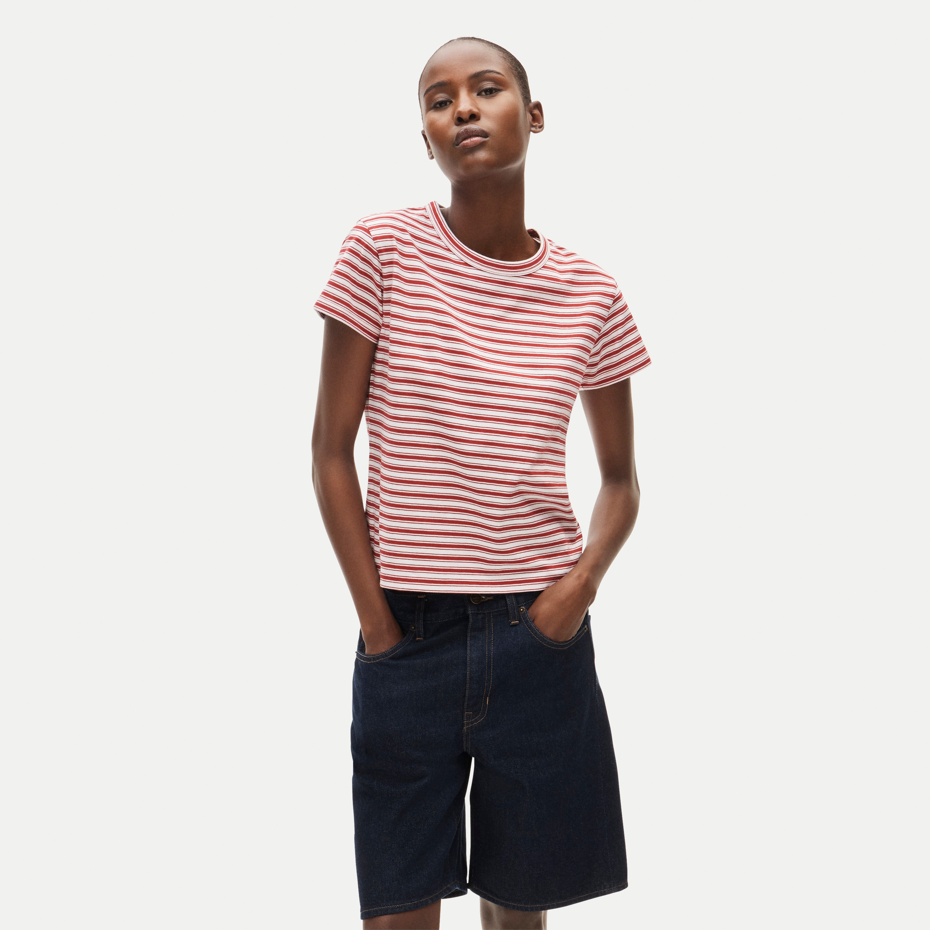 Boyfriend jersey classic-fit T-shirt in stripe