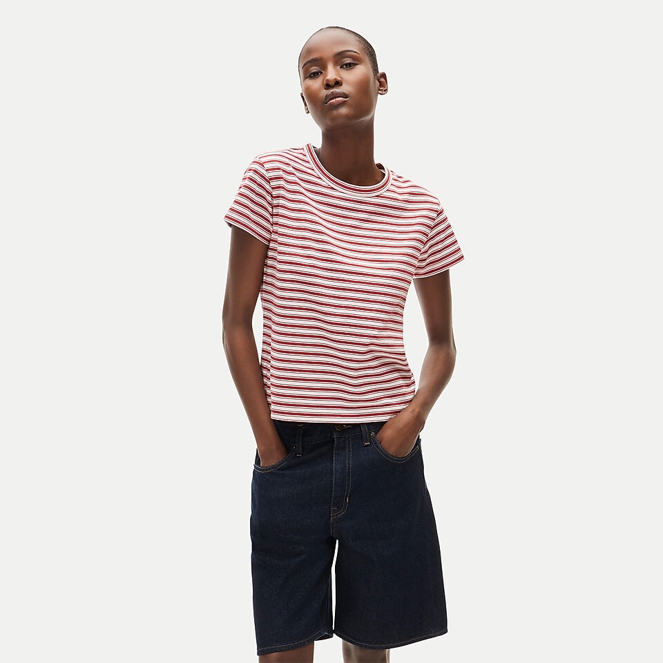 Boyfriend jersey classic-fit T-shirt in stripe by J.Crew