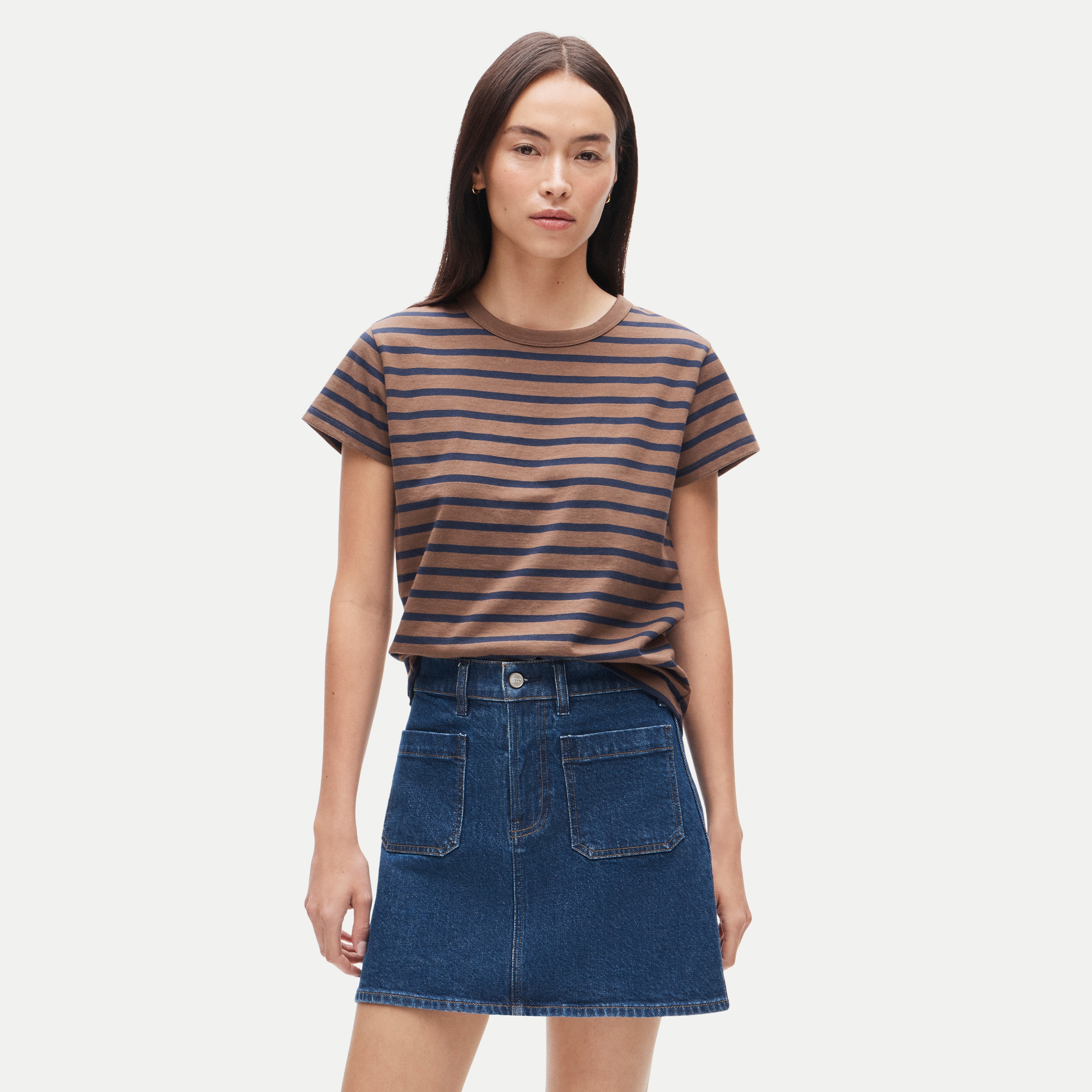 Boyfriend jersey classic-fit T-shirt in stripe