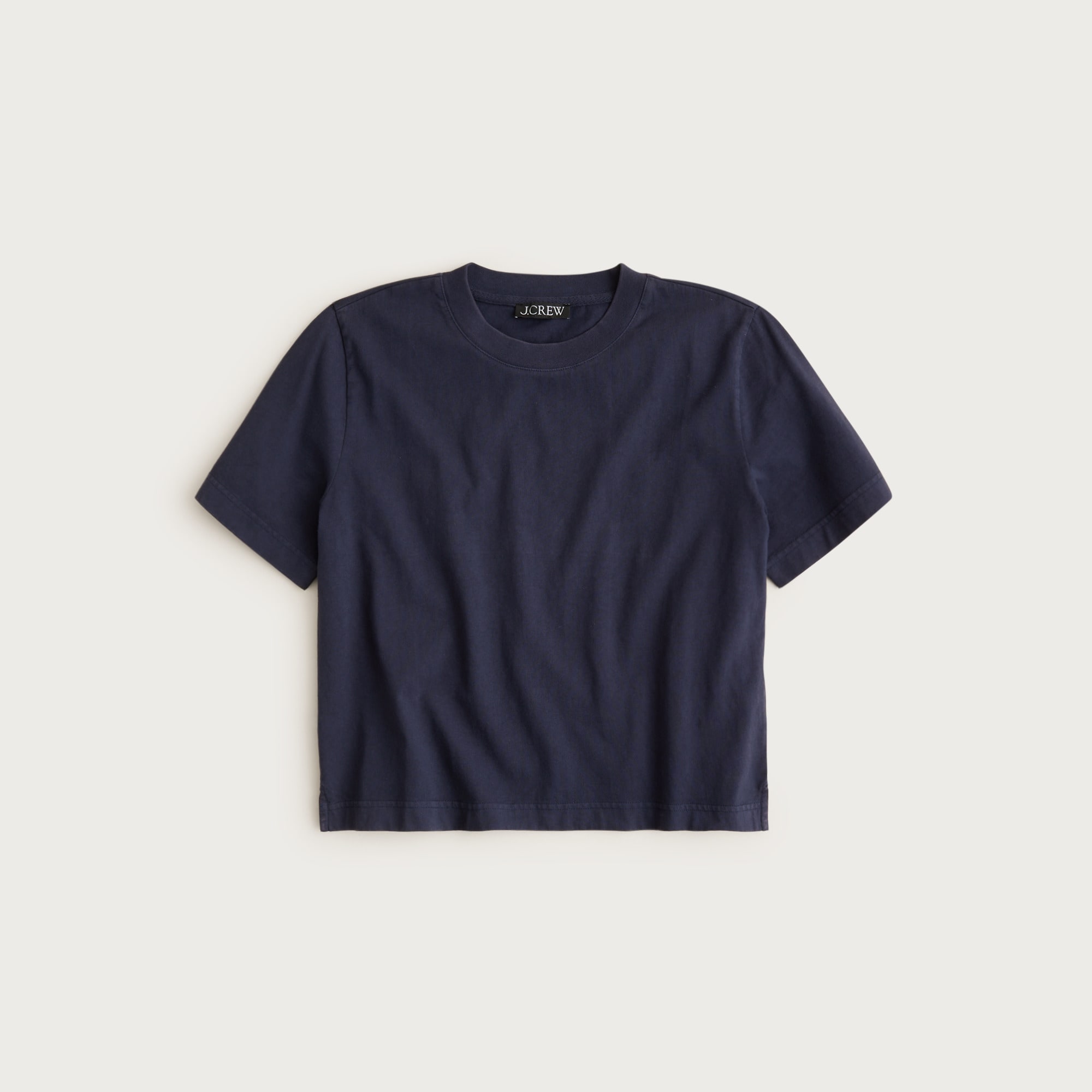 Boyfriend jersey relaxed cropped T-shirt