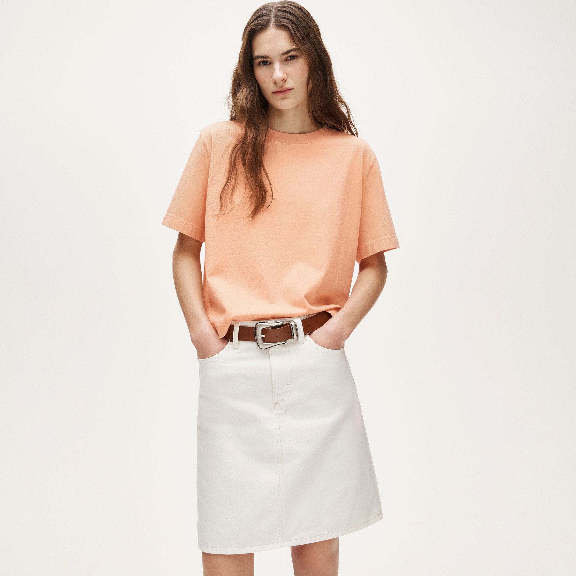 Boyfriend jersey relaxed cropped T-shirt