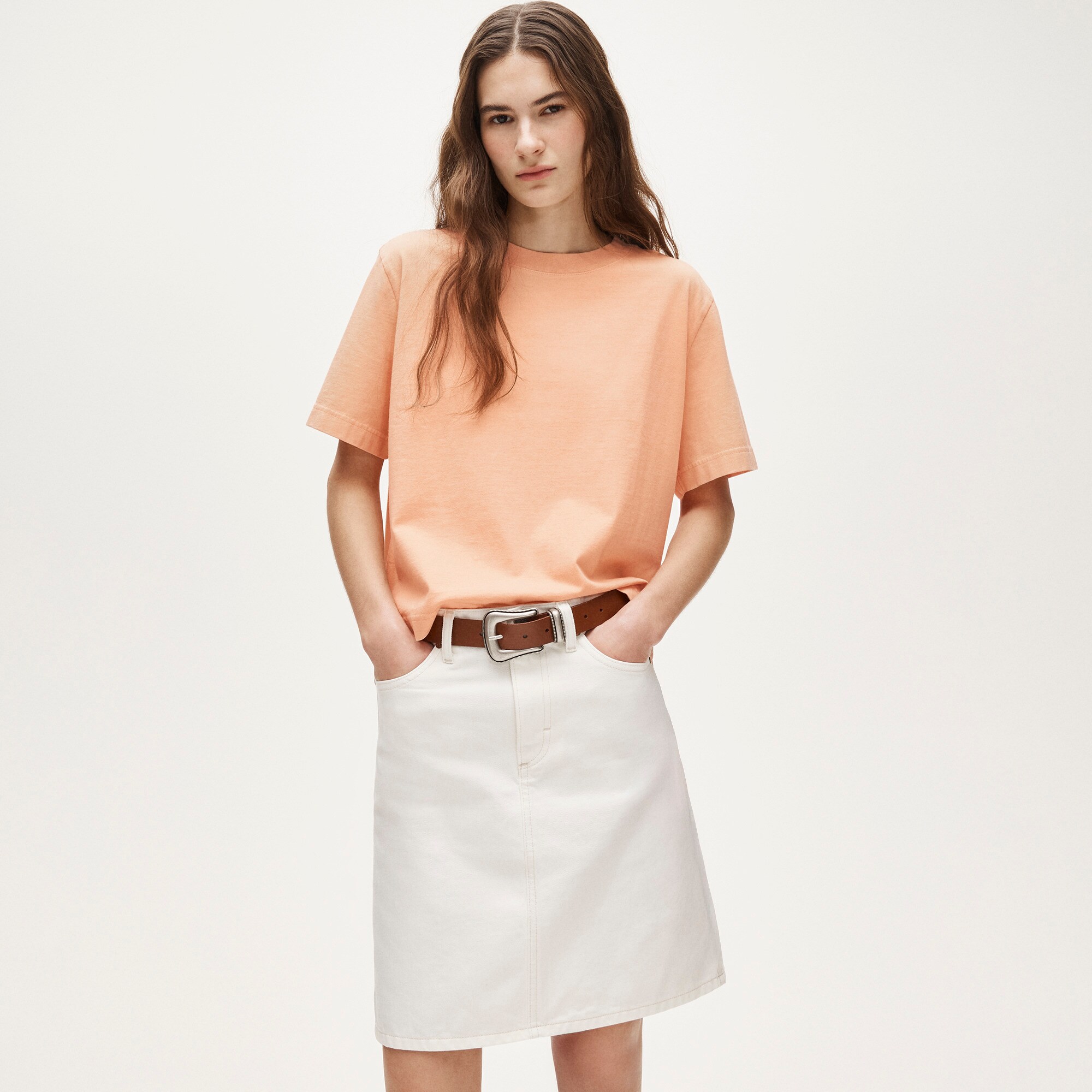 Boyfriend jersey relaxed cropped T-shirt