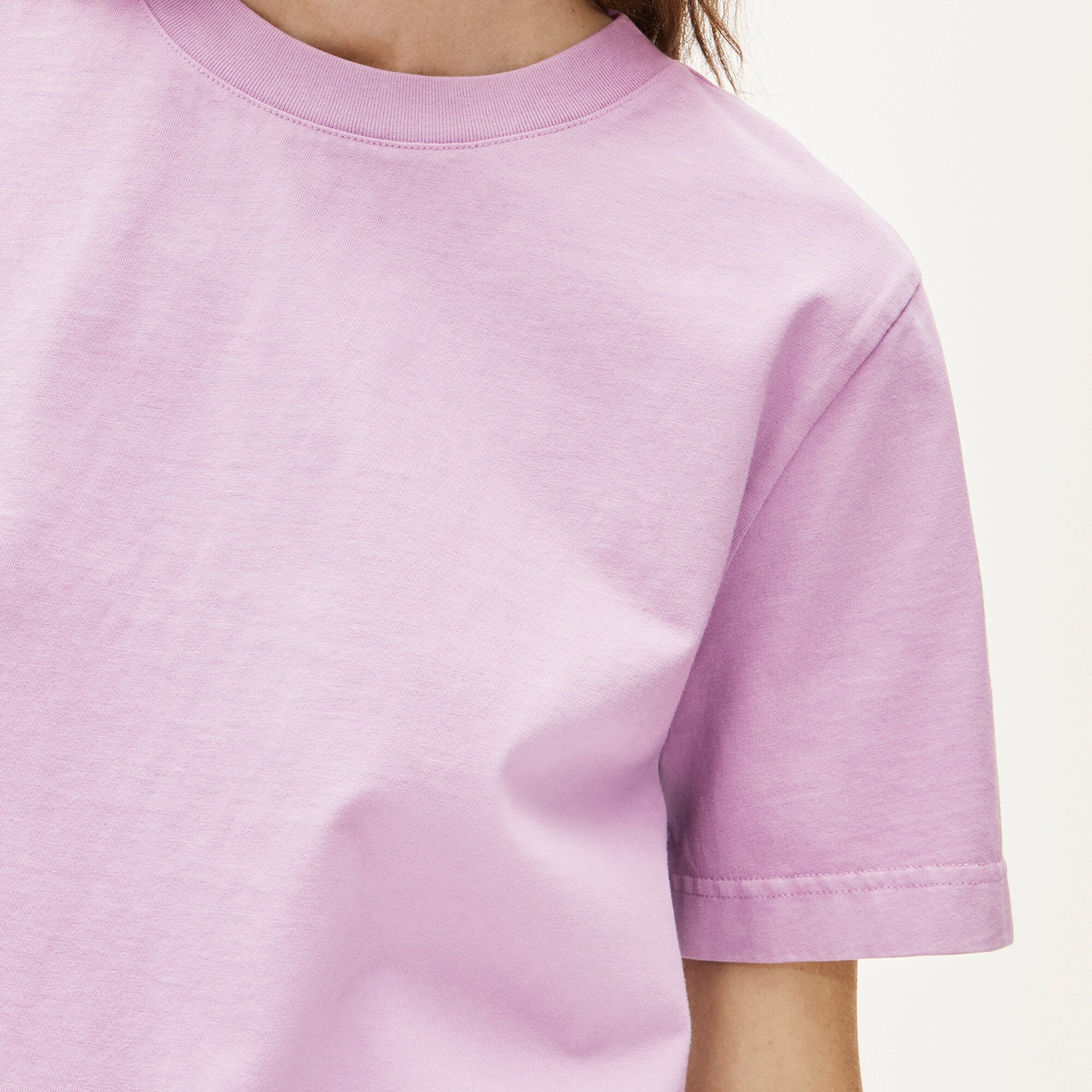 Boyfriend jersey relaxed cropped T-shirt
