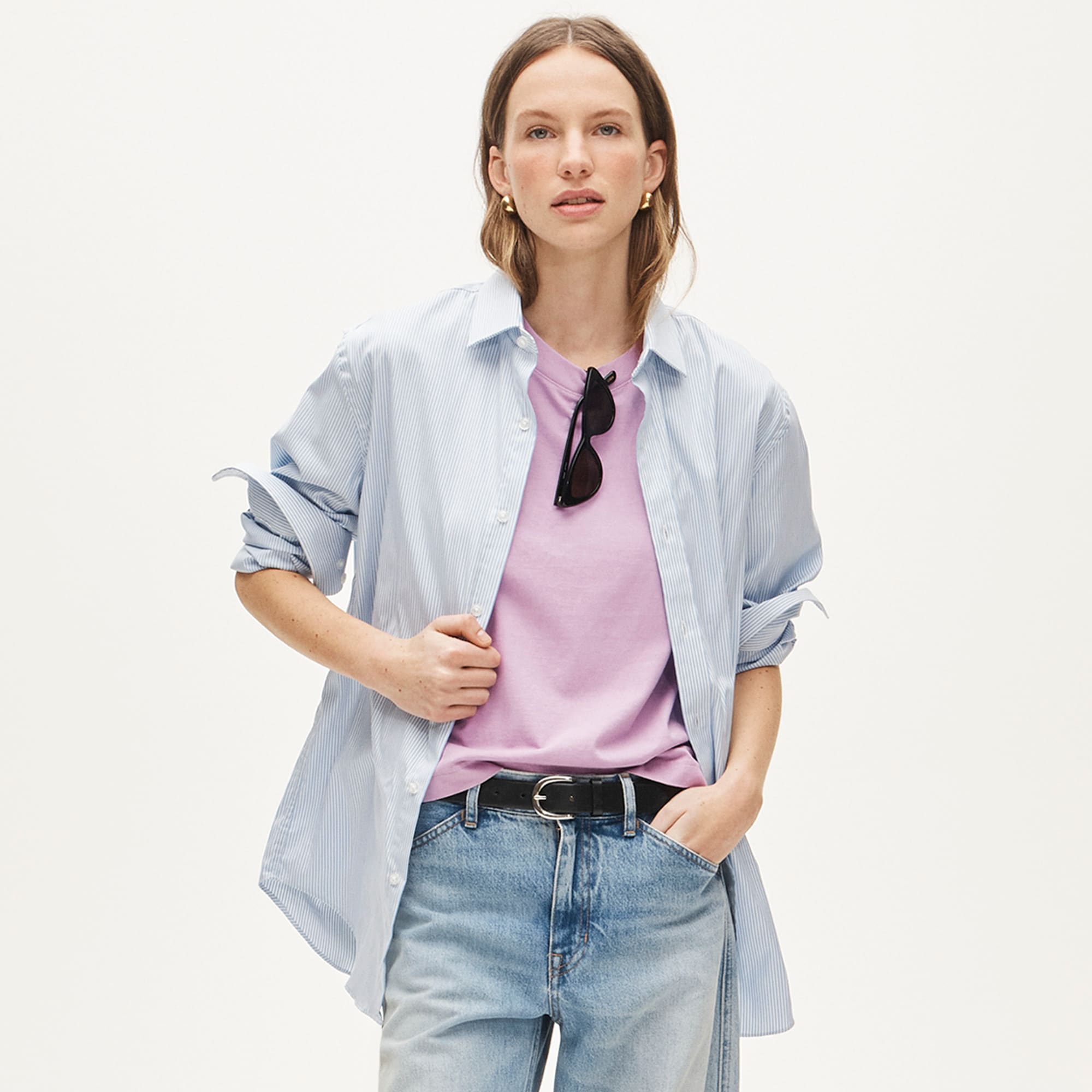  Boyfriend jersey relaxed cropped T-shirt