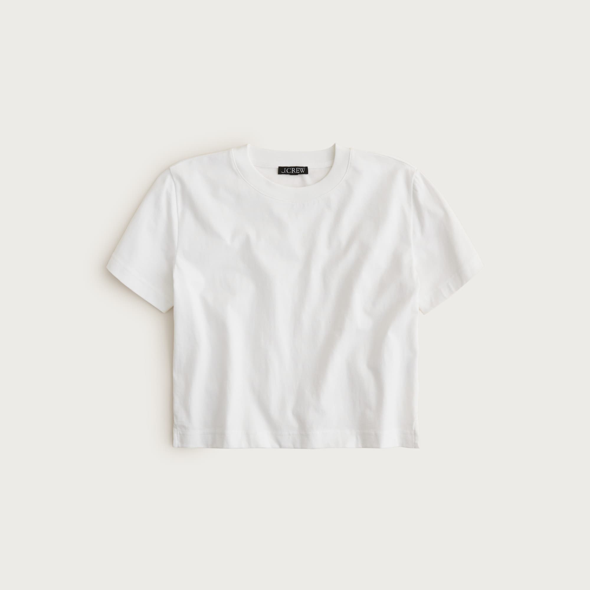 Boyfriend jersey relaxed cropped T-shirt