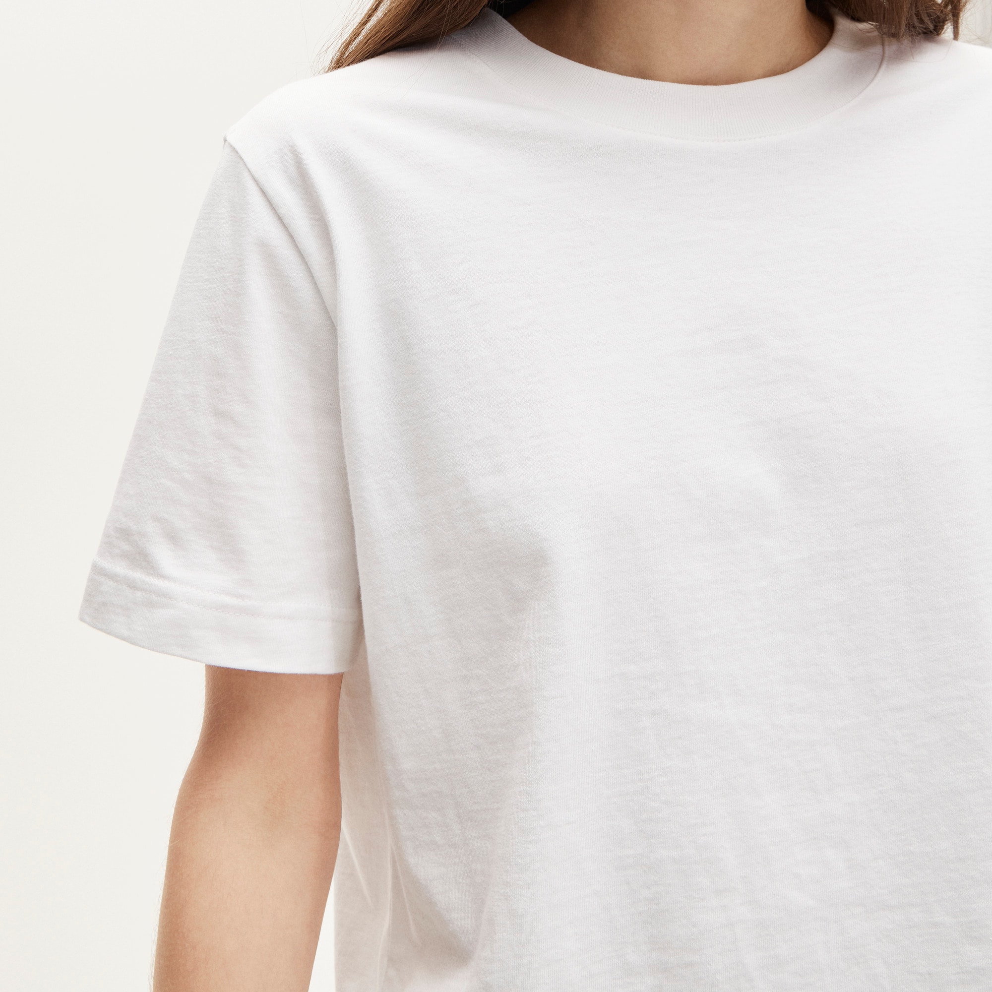 Boyfriend jersey relaxed cropped T-shirt