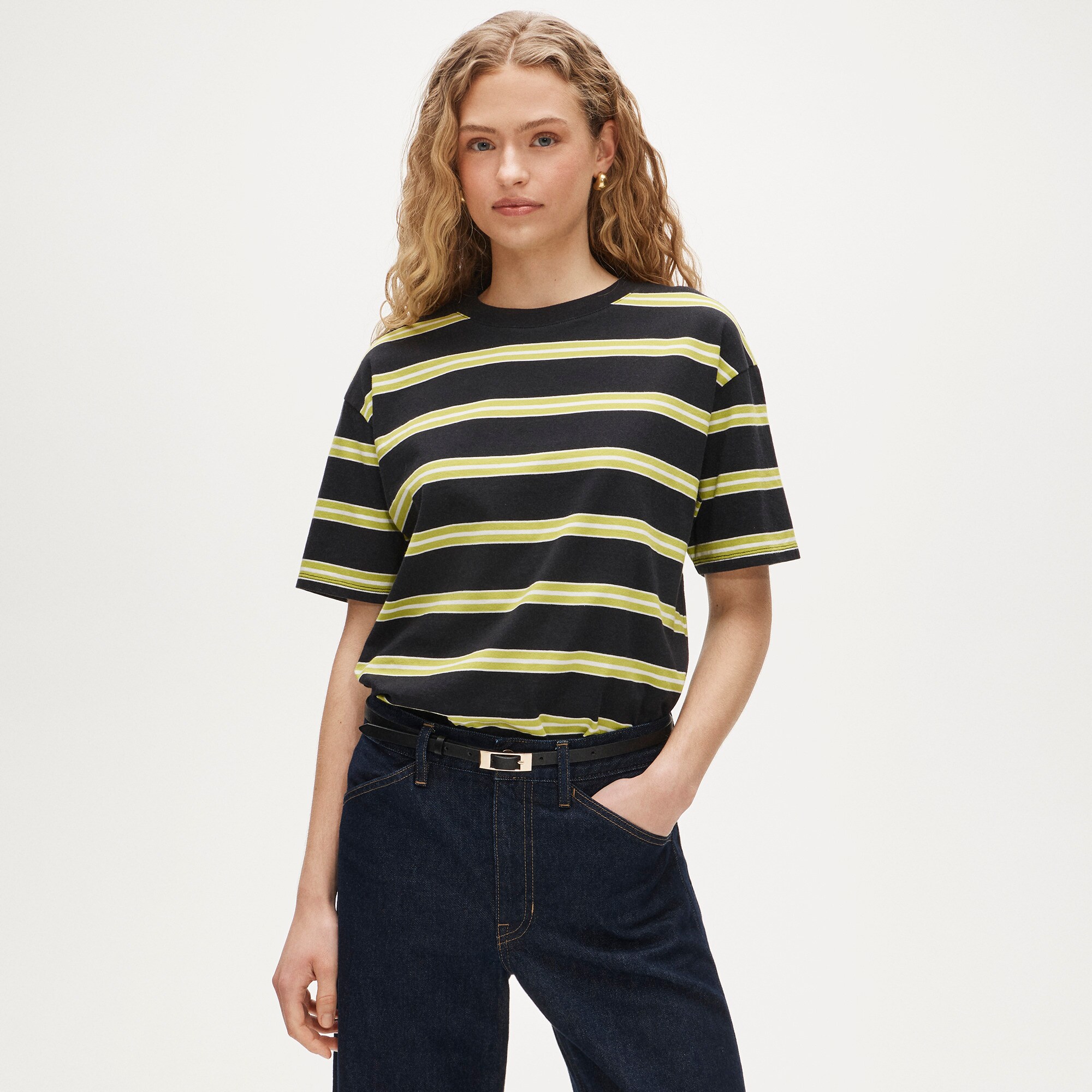 Boyfriend jersey oversized T-shirt in stripe
