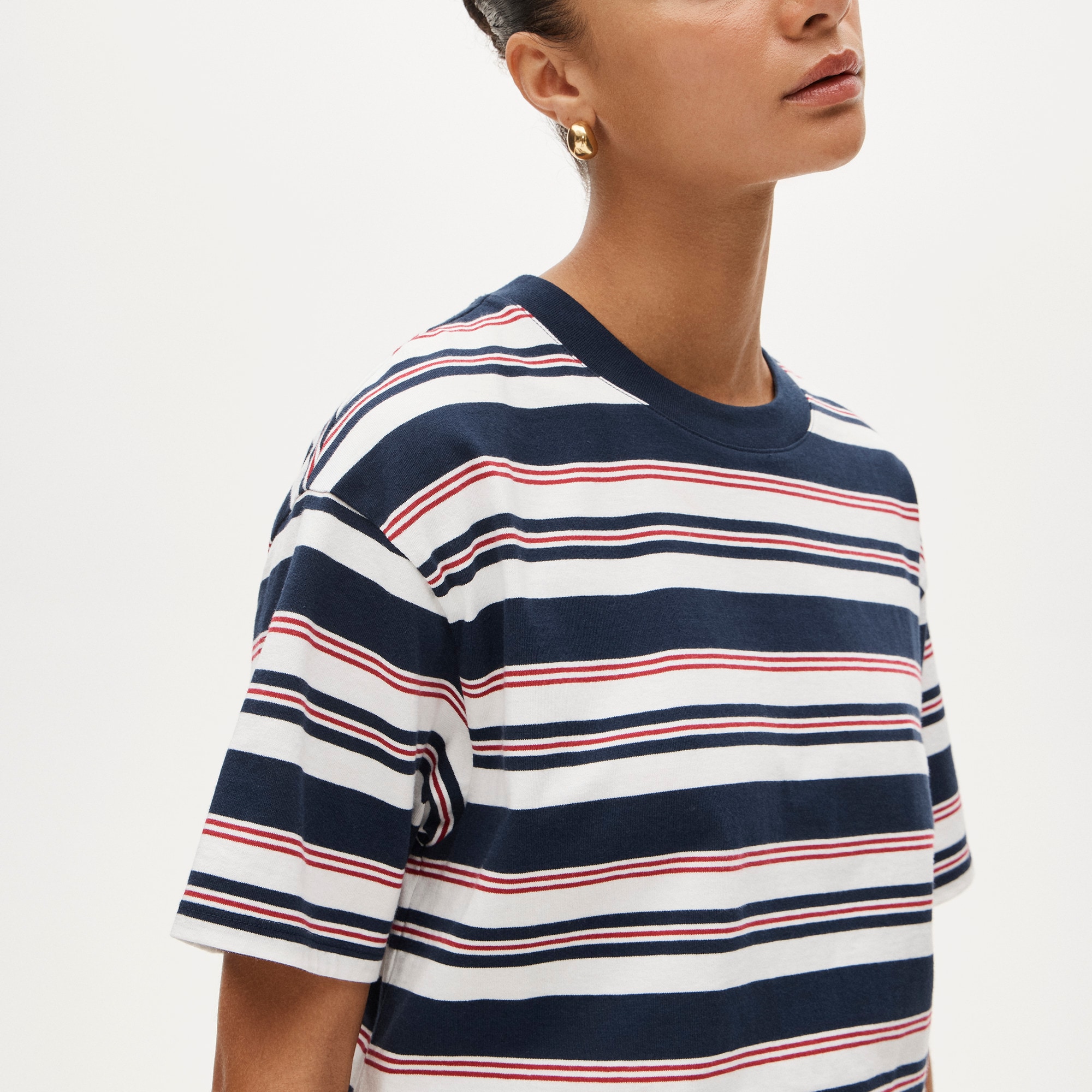 Boyfriend jersey oversized T-shirt in stripe