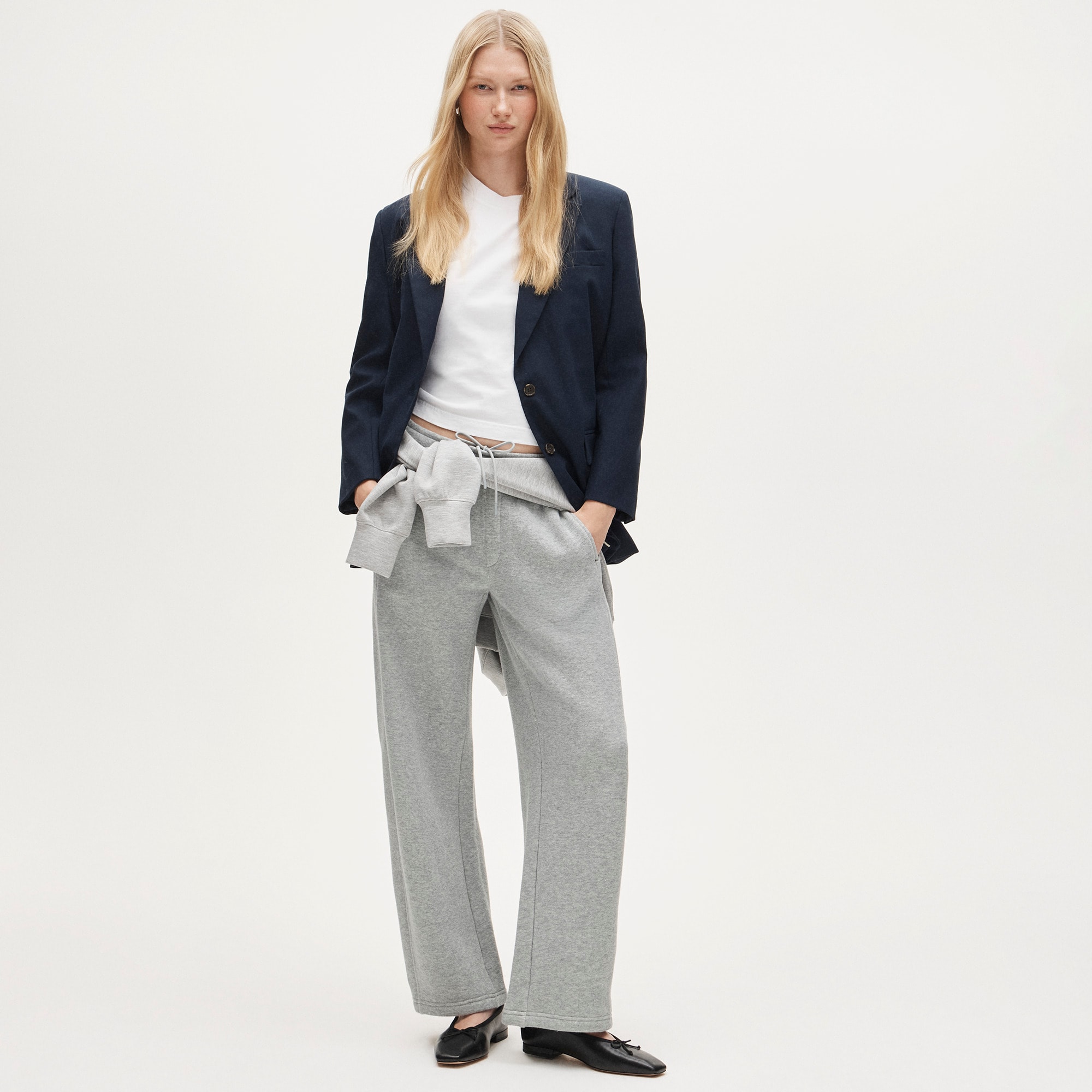 womens Heritage terry barrel-leg sweatpant