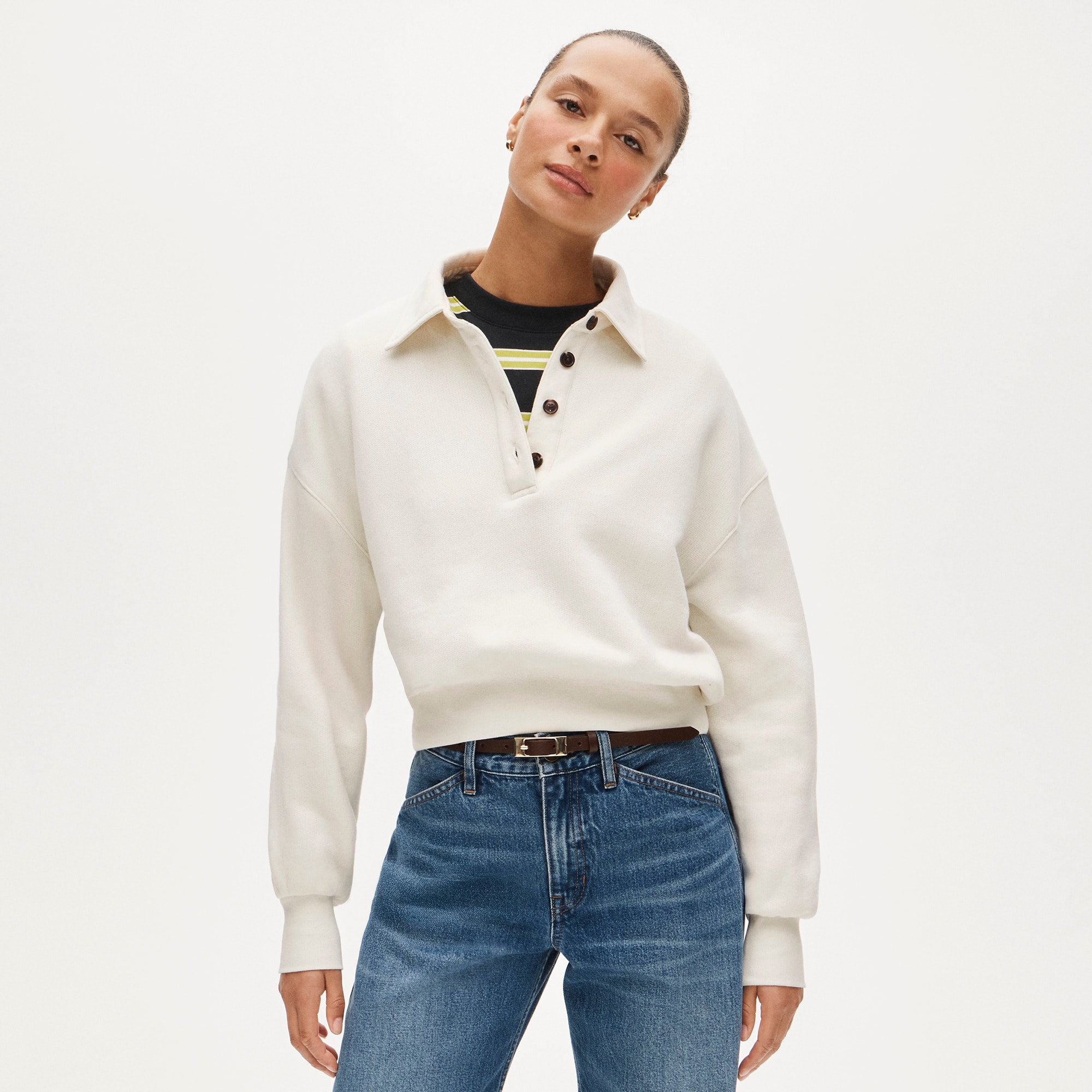 womens Heritage terry rugby sweatshirt