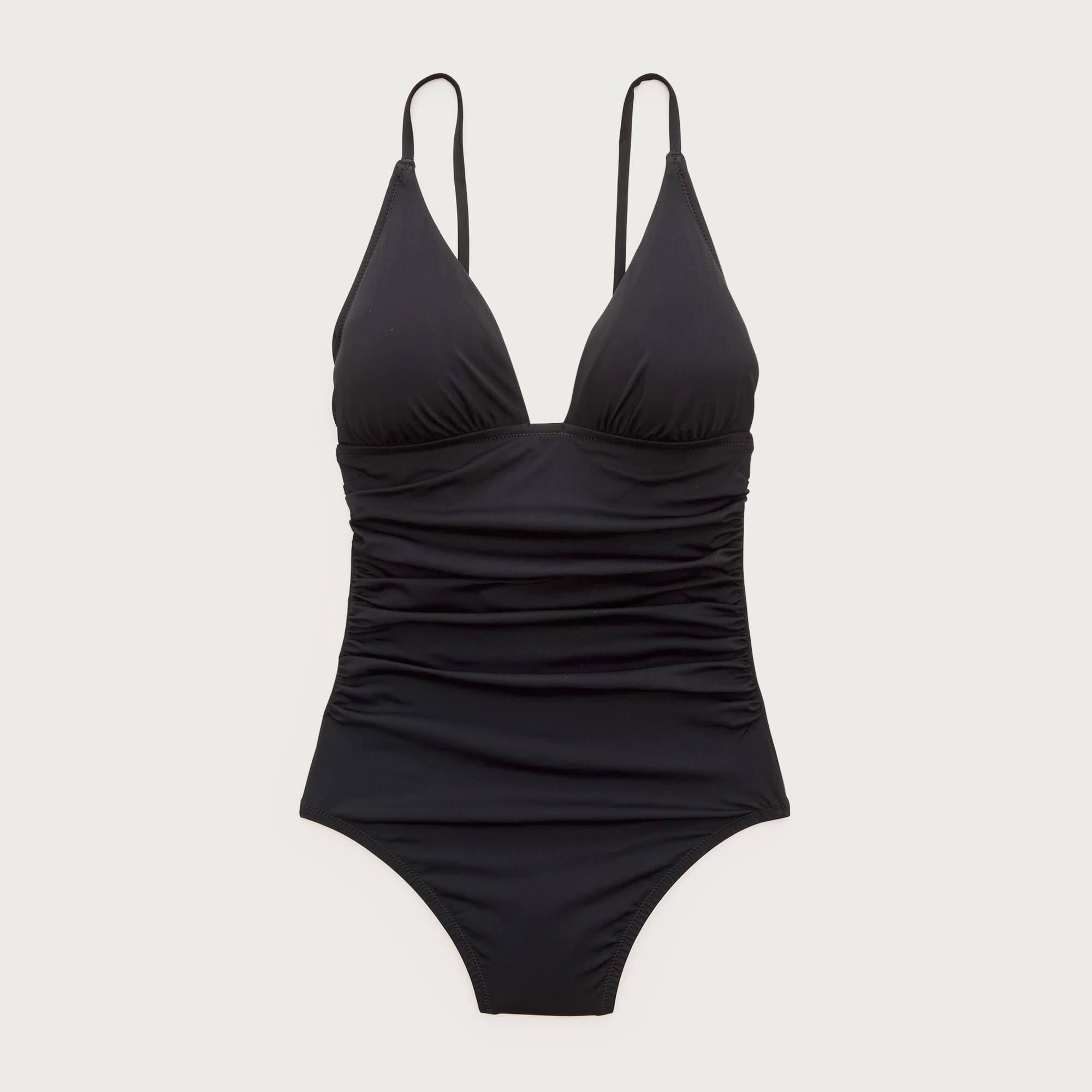 Ruched V-neck one-piece