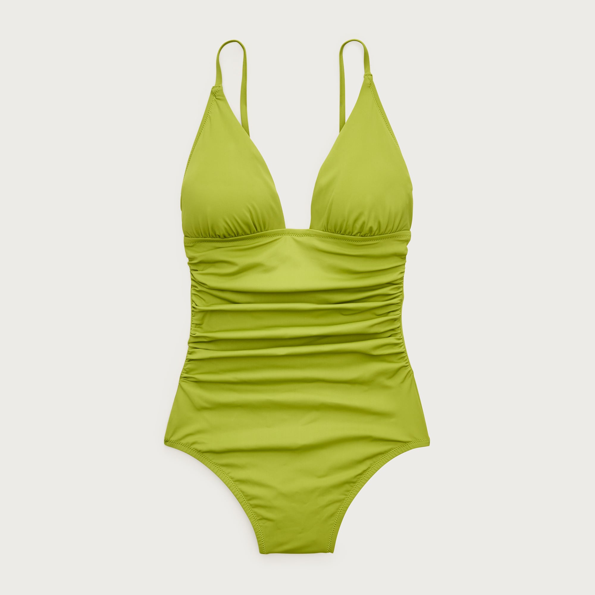 Ruched V-neck one-piece