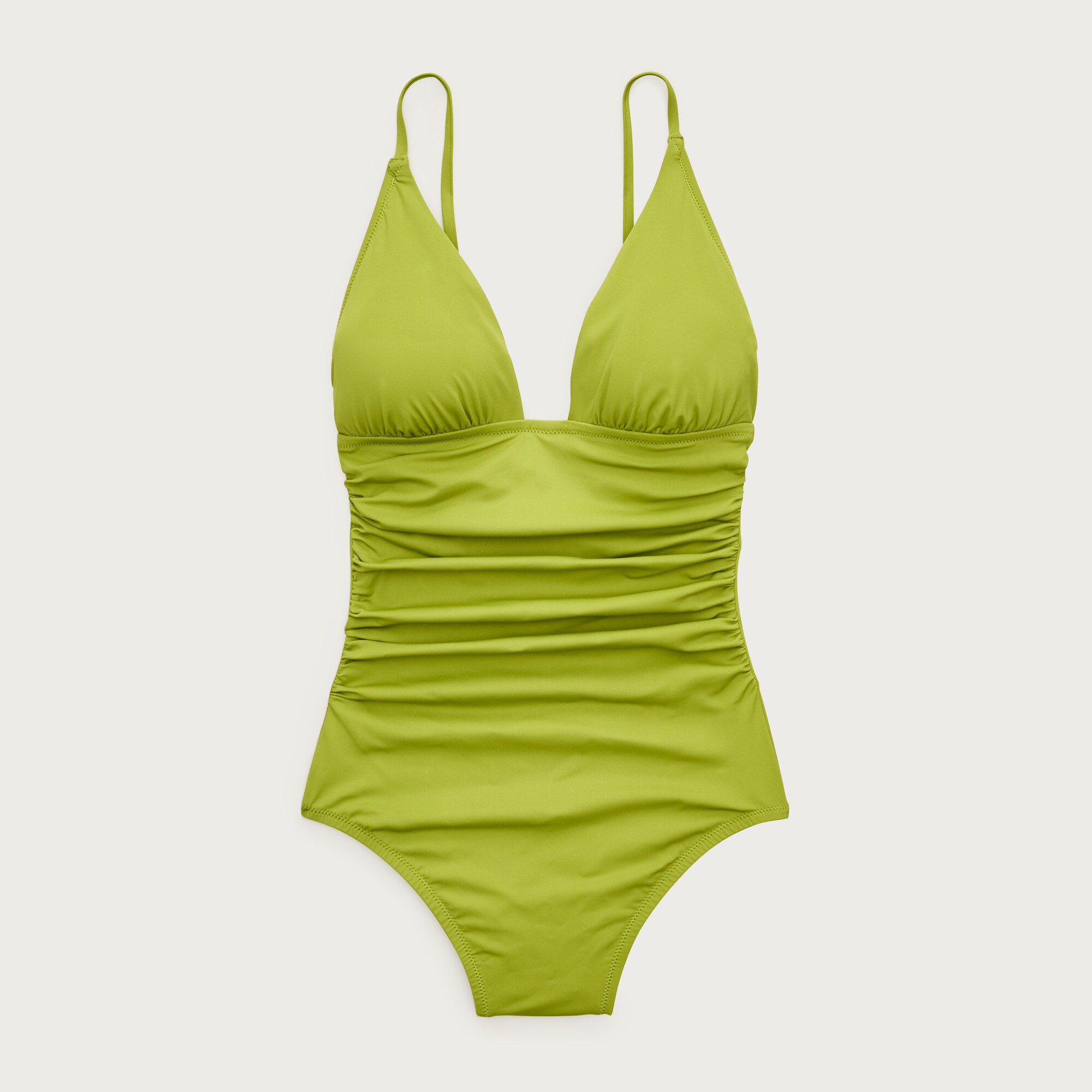 Ruched V-neck one-piece