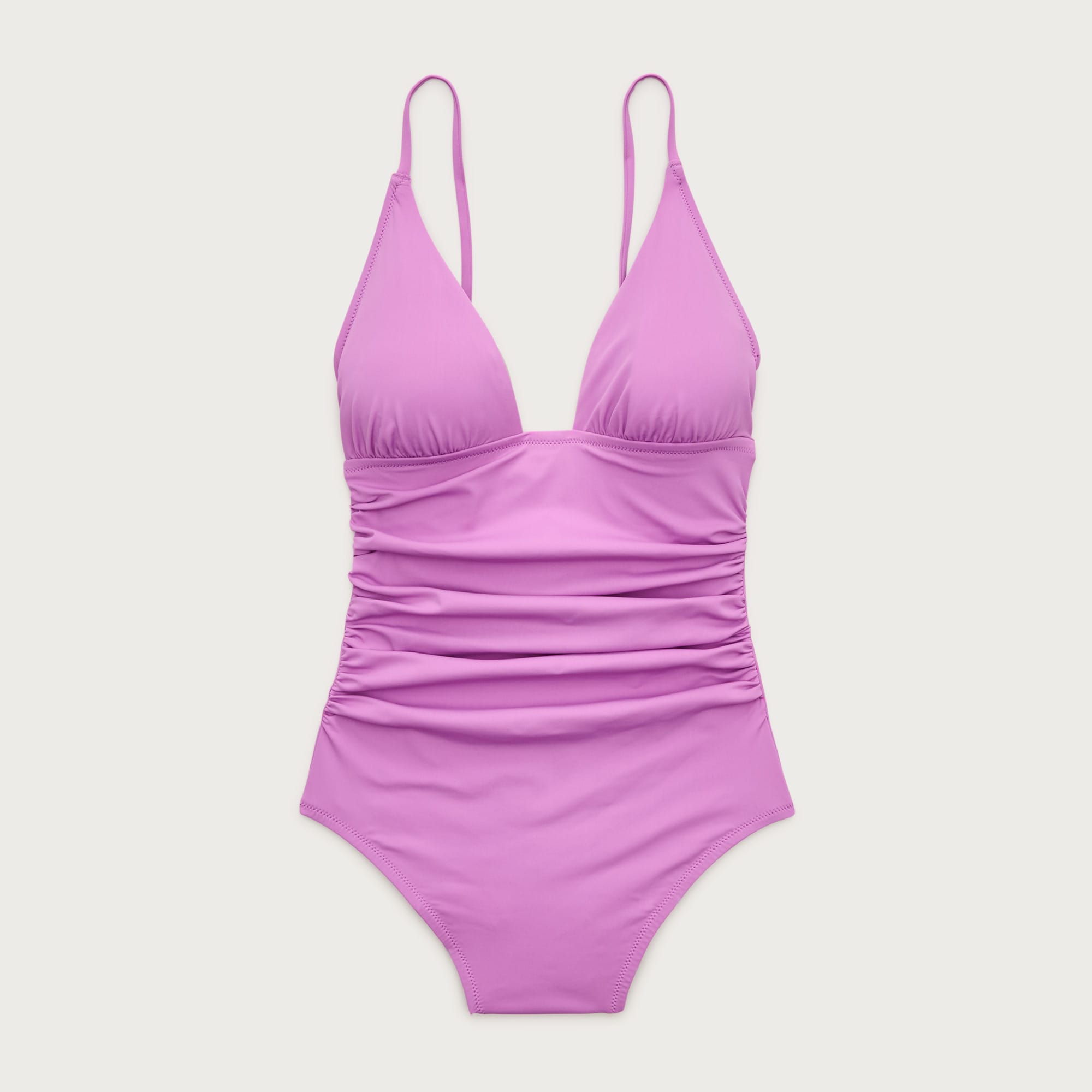 Ruched V-neck one-piece