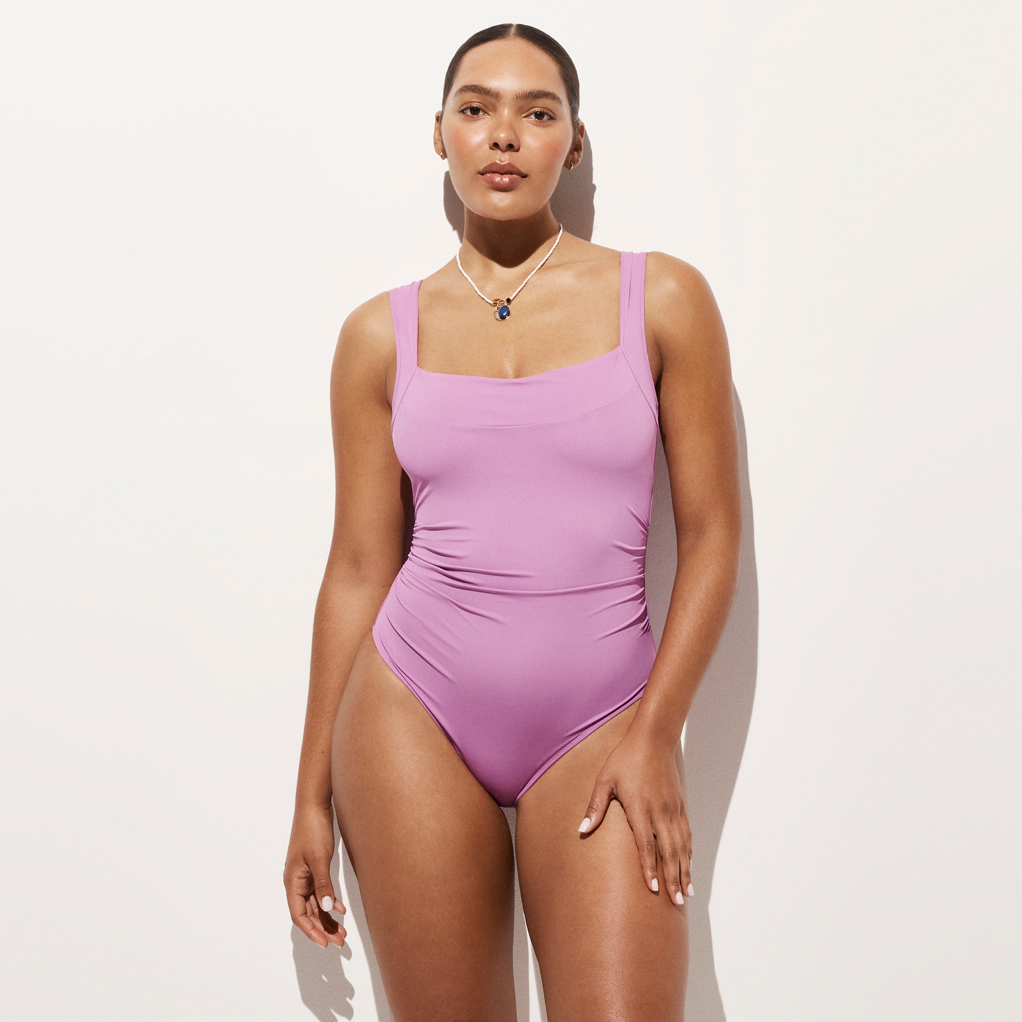 womens Nia ruched squareneck one-piece