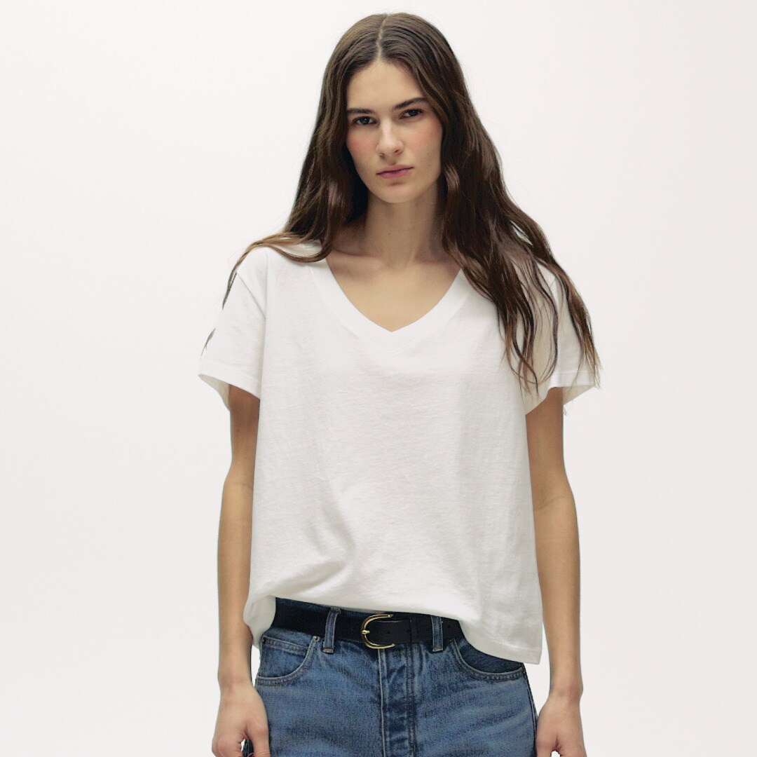 New vintage jersey relaxed V-neck T-shirt