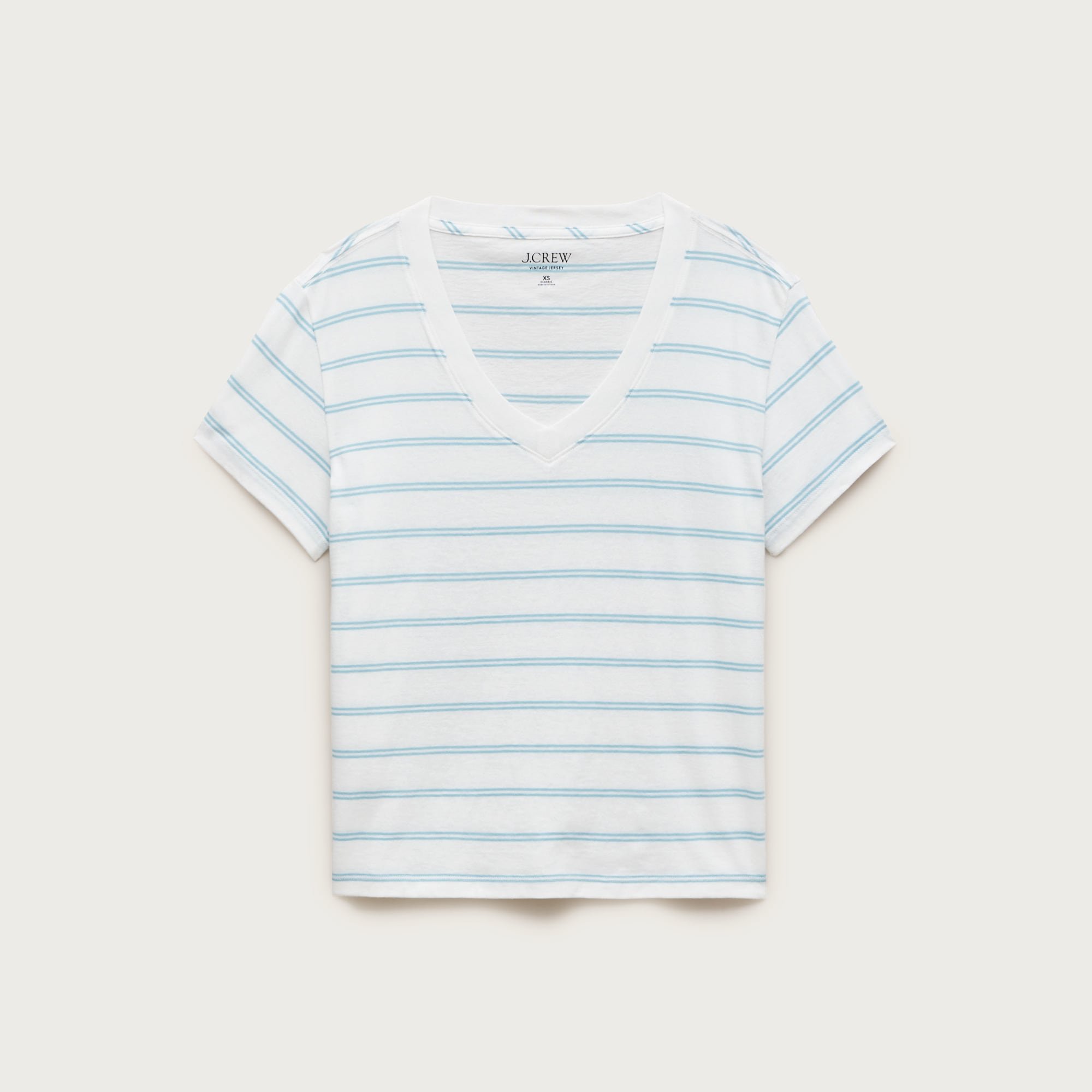 New Vintage Jersey Relaxed V-neck T-shirt In Stripe For Women | J.Crew