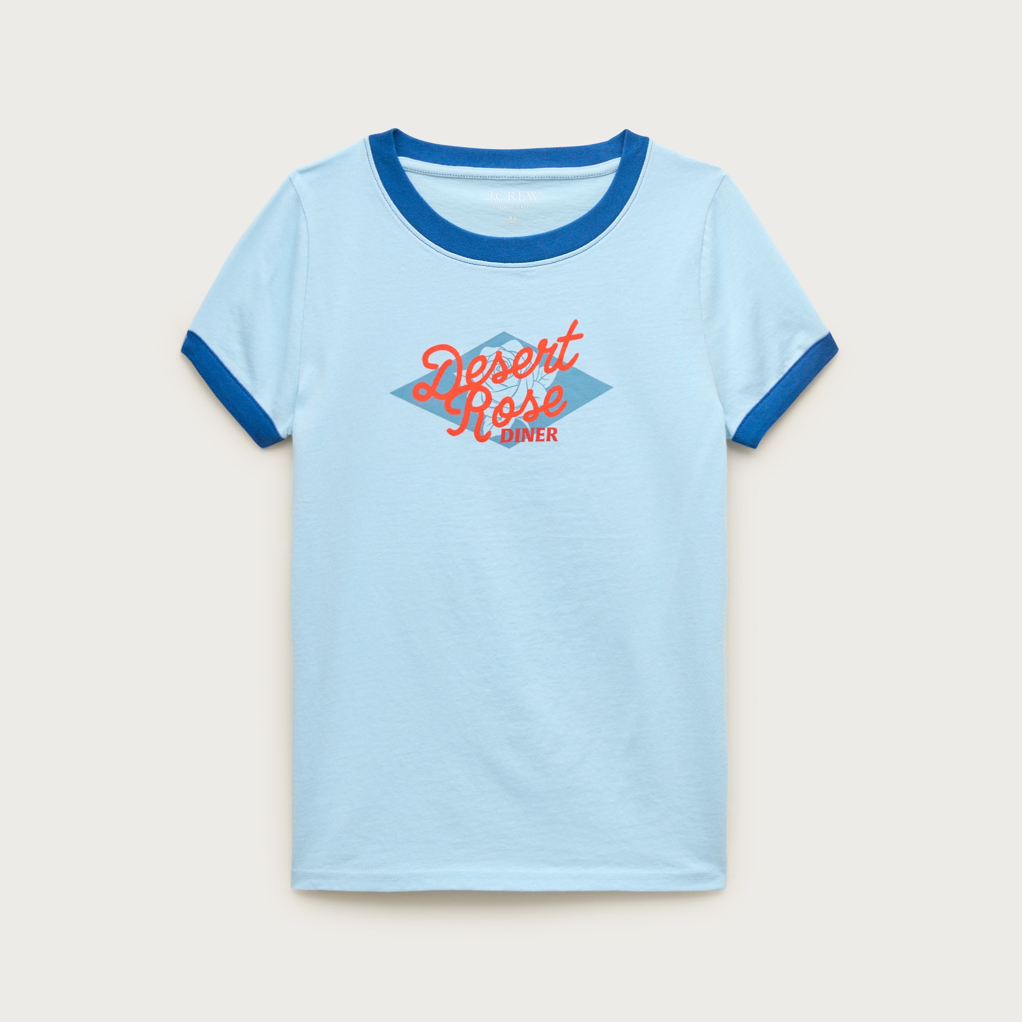 Vintage jersey "Desert Rose Diner" graphic ringer T-shirt