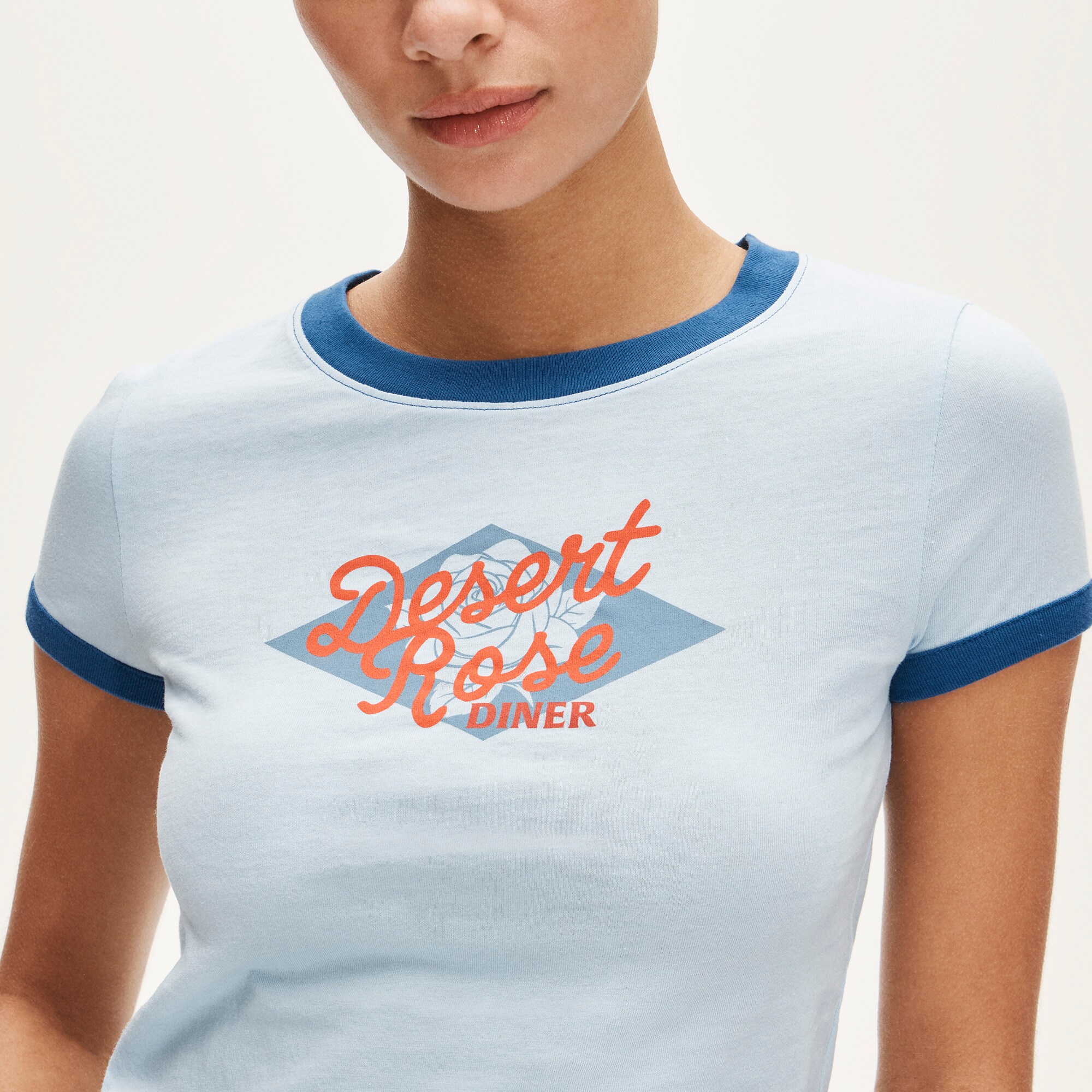 Vintage jersey "Desert Rose Diner" graphic ringer T-shirt