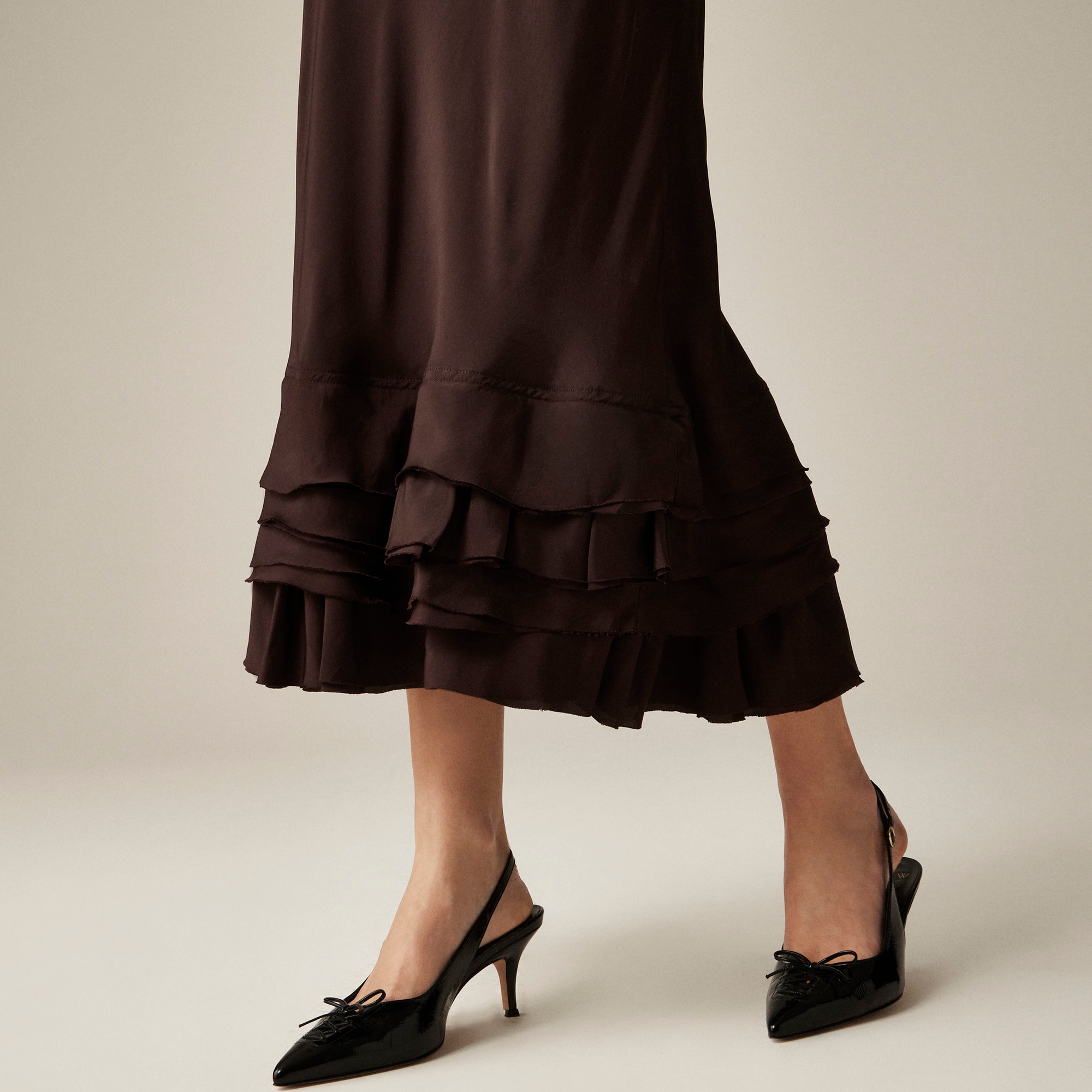 Ruffle-trim slip dress