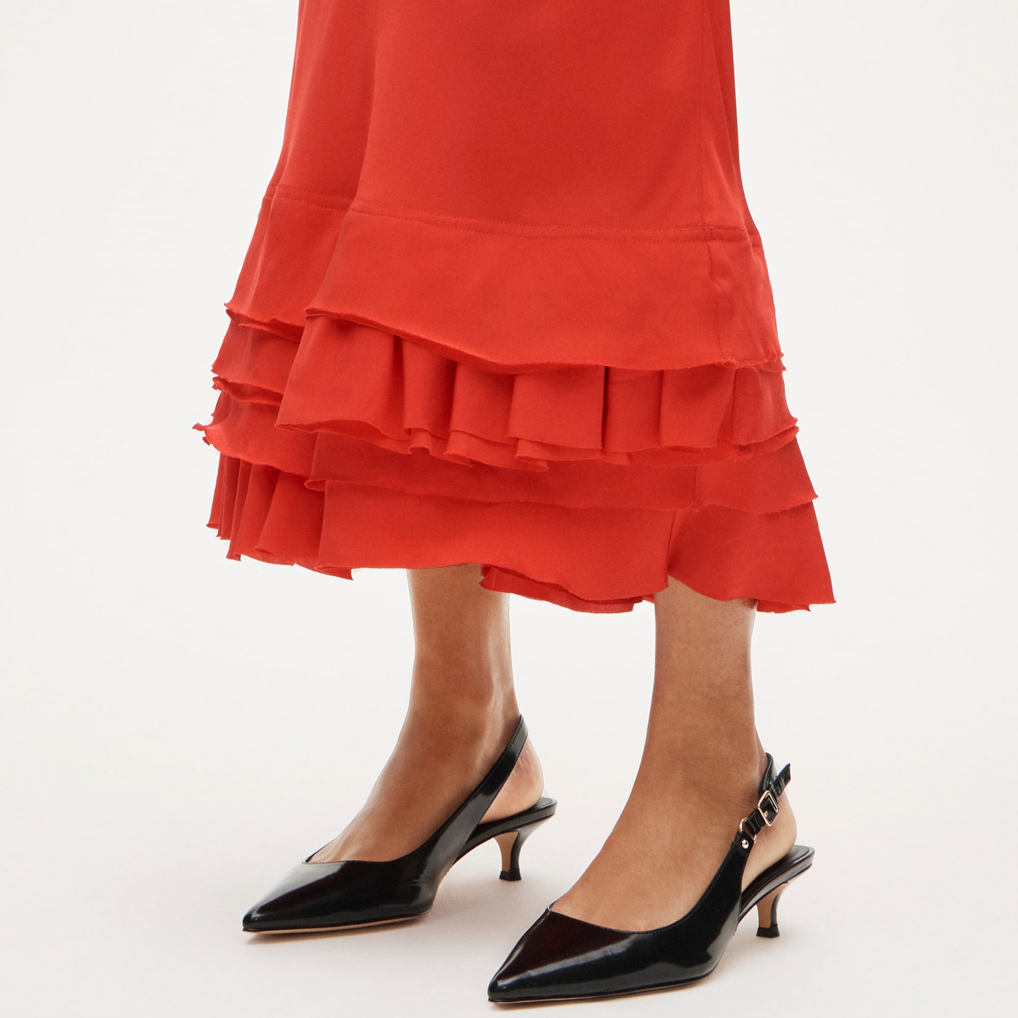 Ruffle-trim slip dress