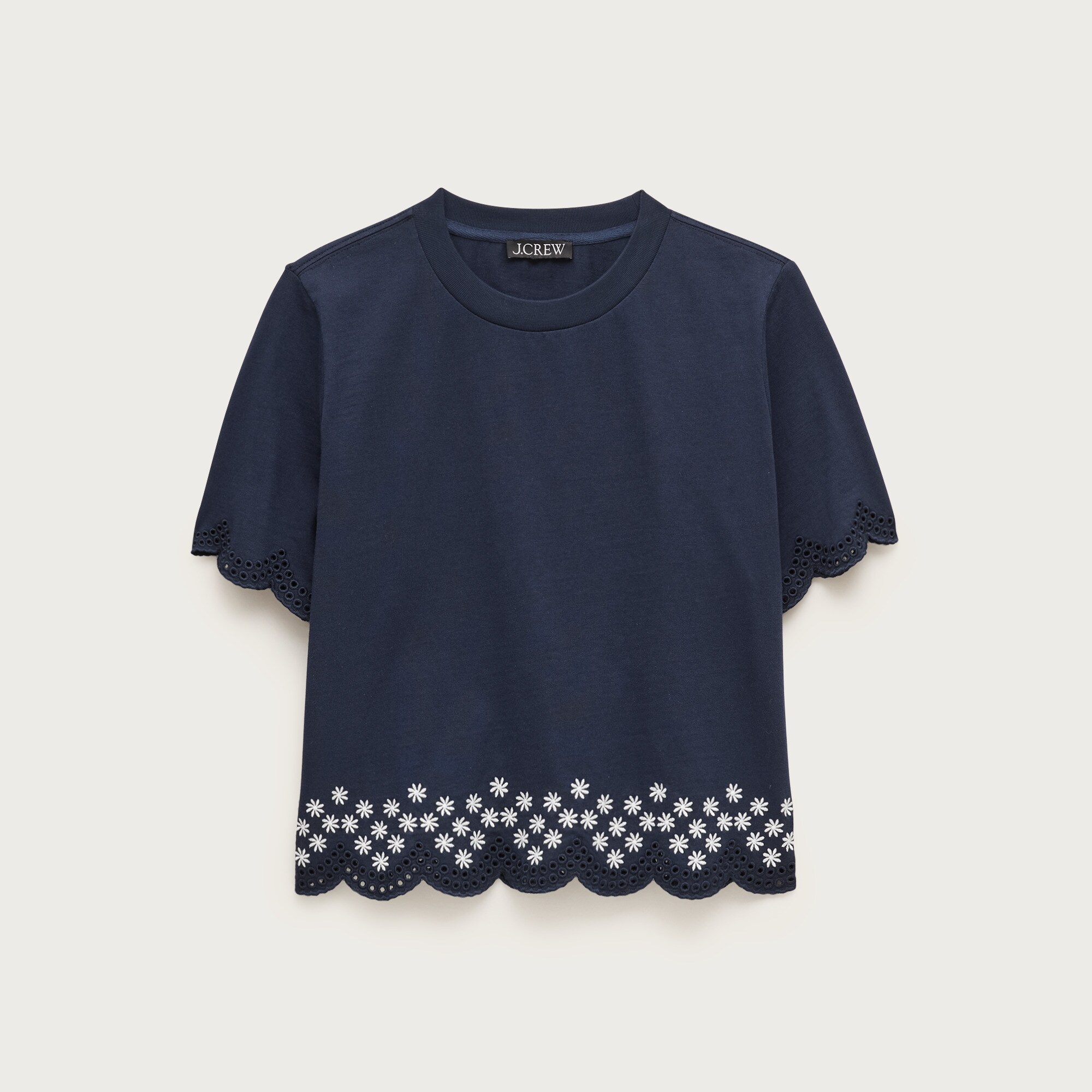 womens Premium-weight relaxed scalloped T-shirt