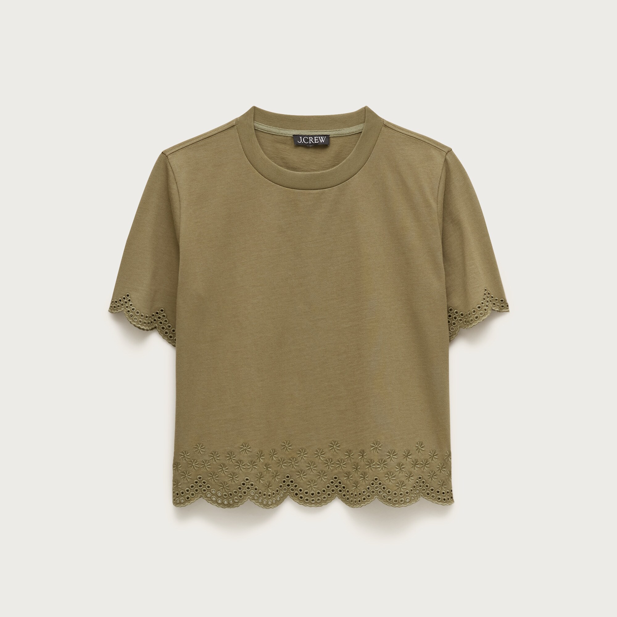 Premium-weight Relaxed Scalloped T-shirt For Women | J.Crew