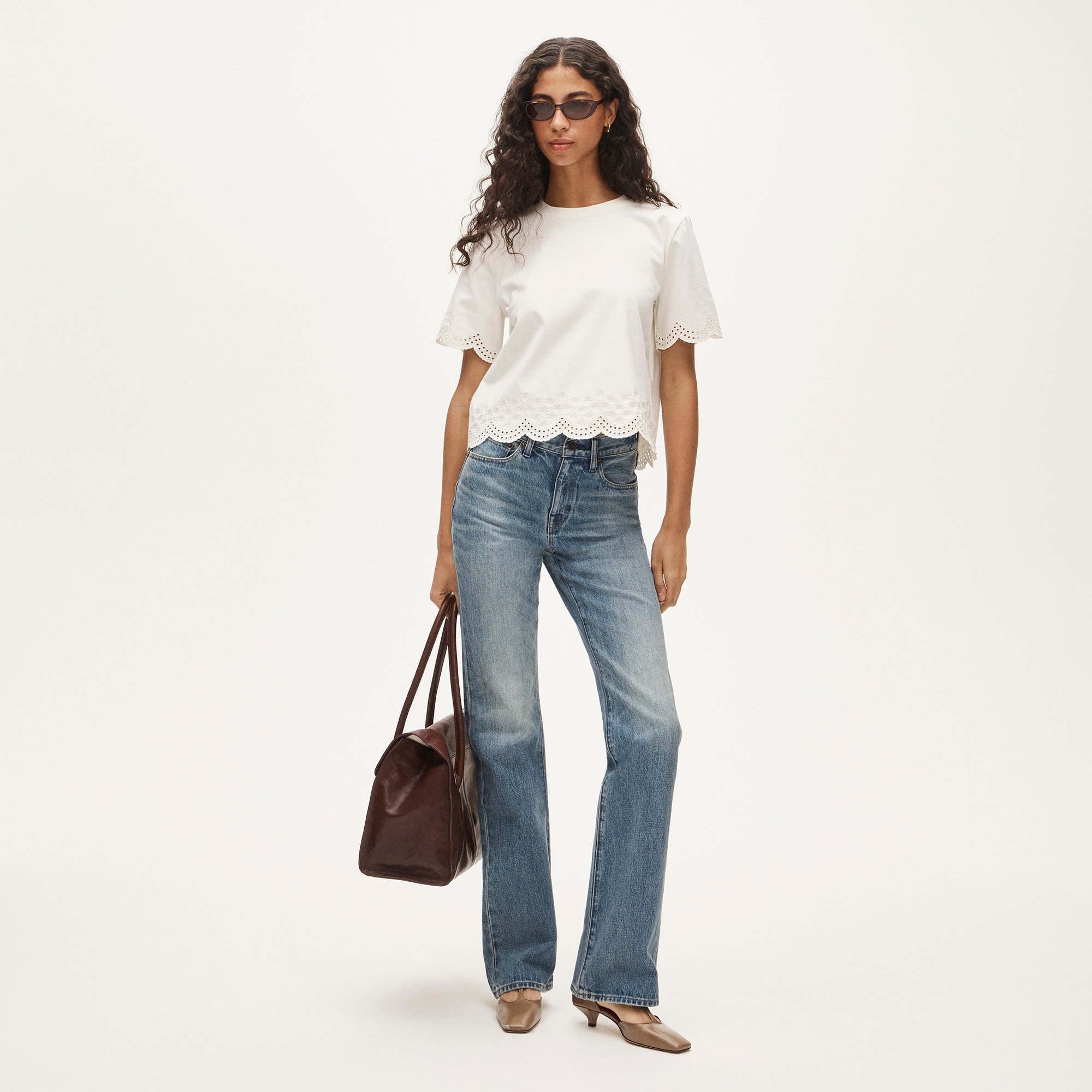Premium-weight relaxed scalloped T-shirt - image 3