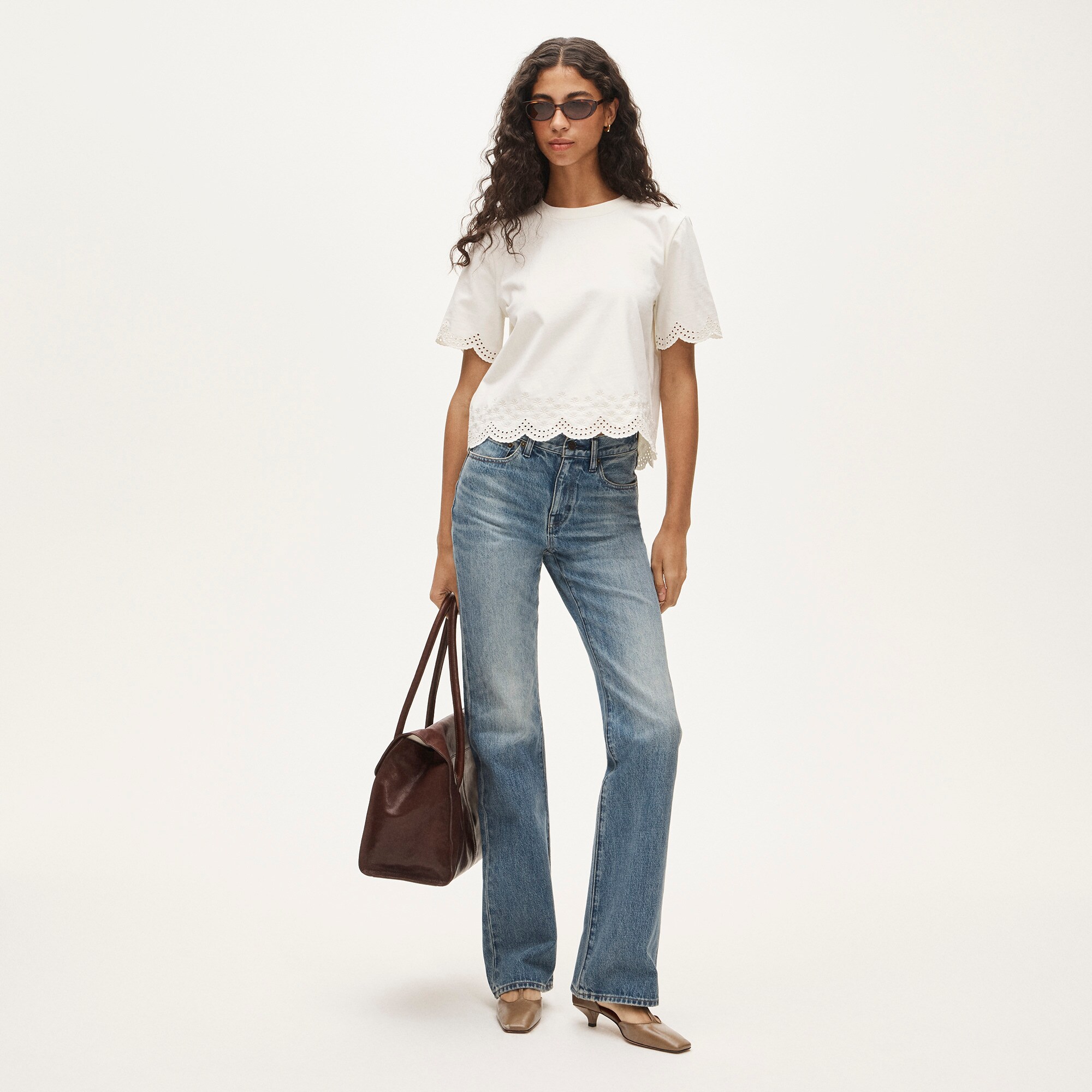 Premium-weight relaxed scalloped T-shirt