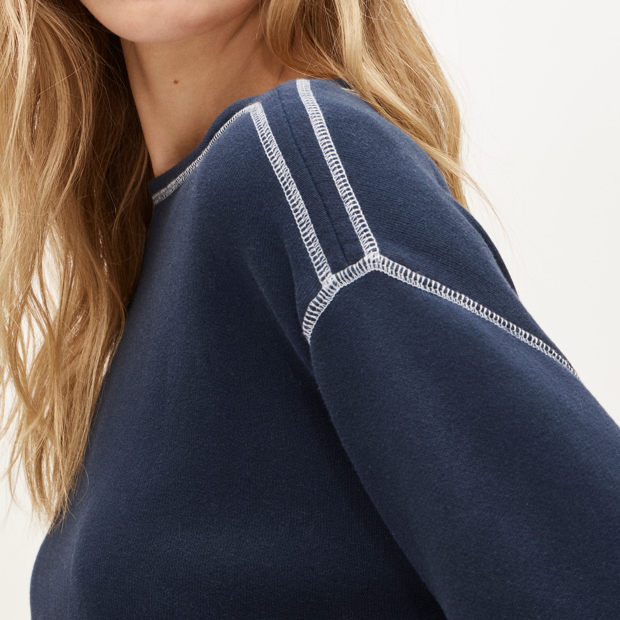 Heritage terry boatneck sweatshirt with contrast stitch - image 4