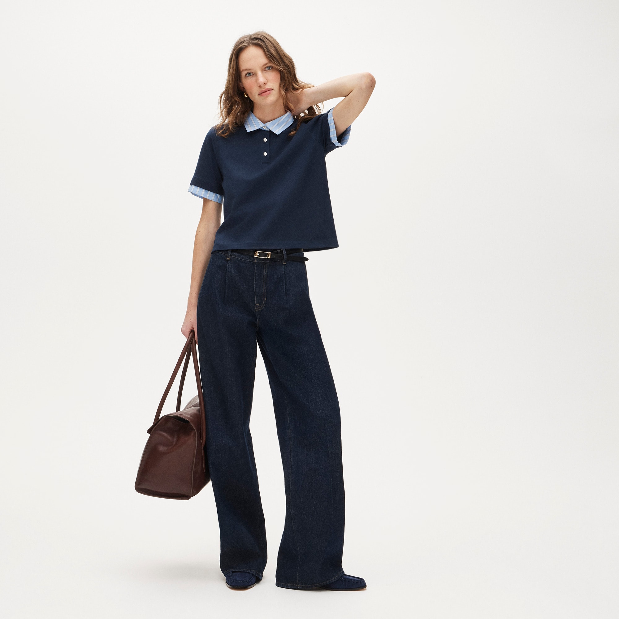 Layered polo shirt in mariner cotton