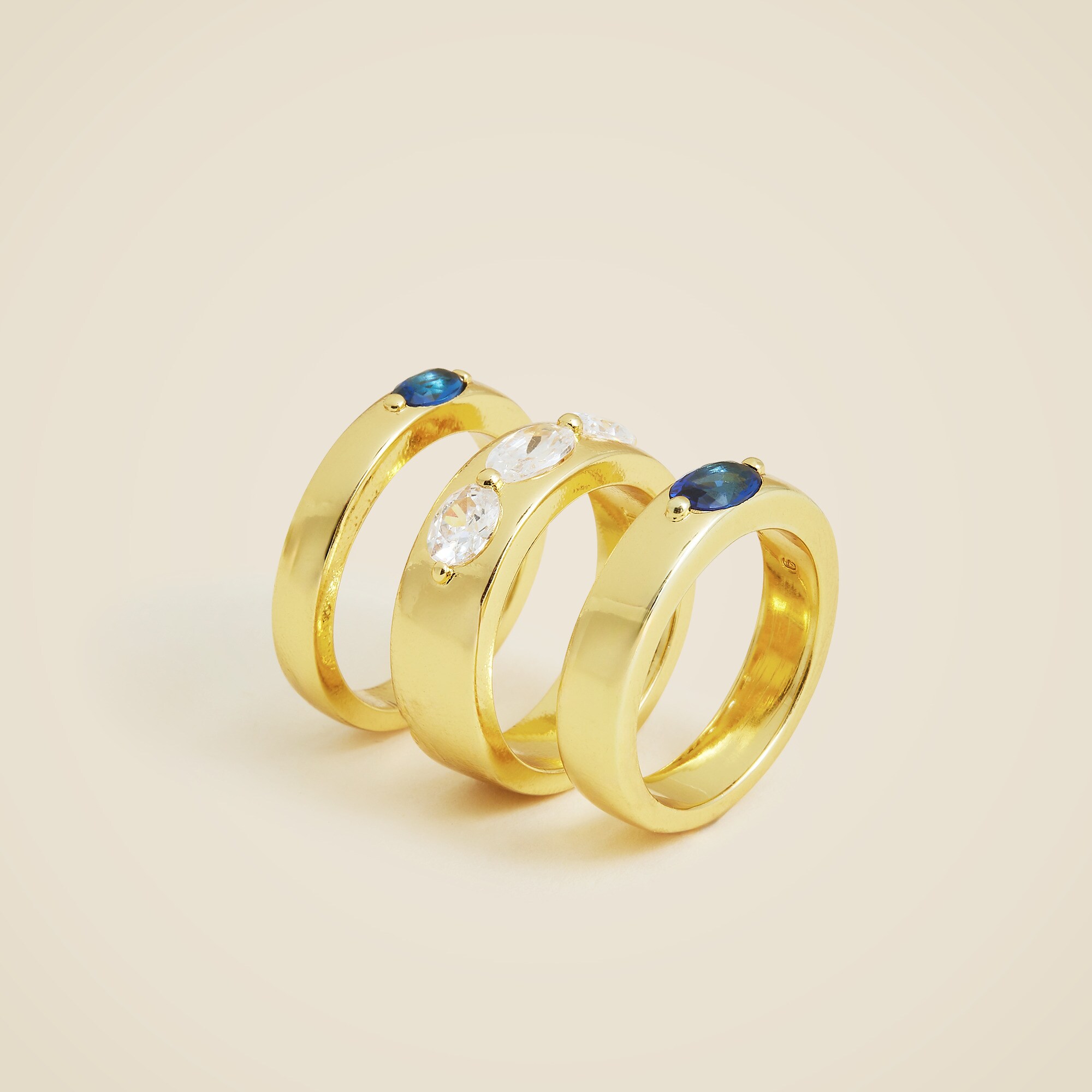 Crystal rings set-of-three