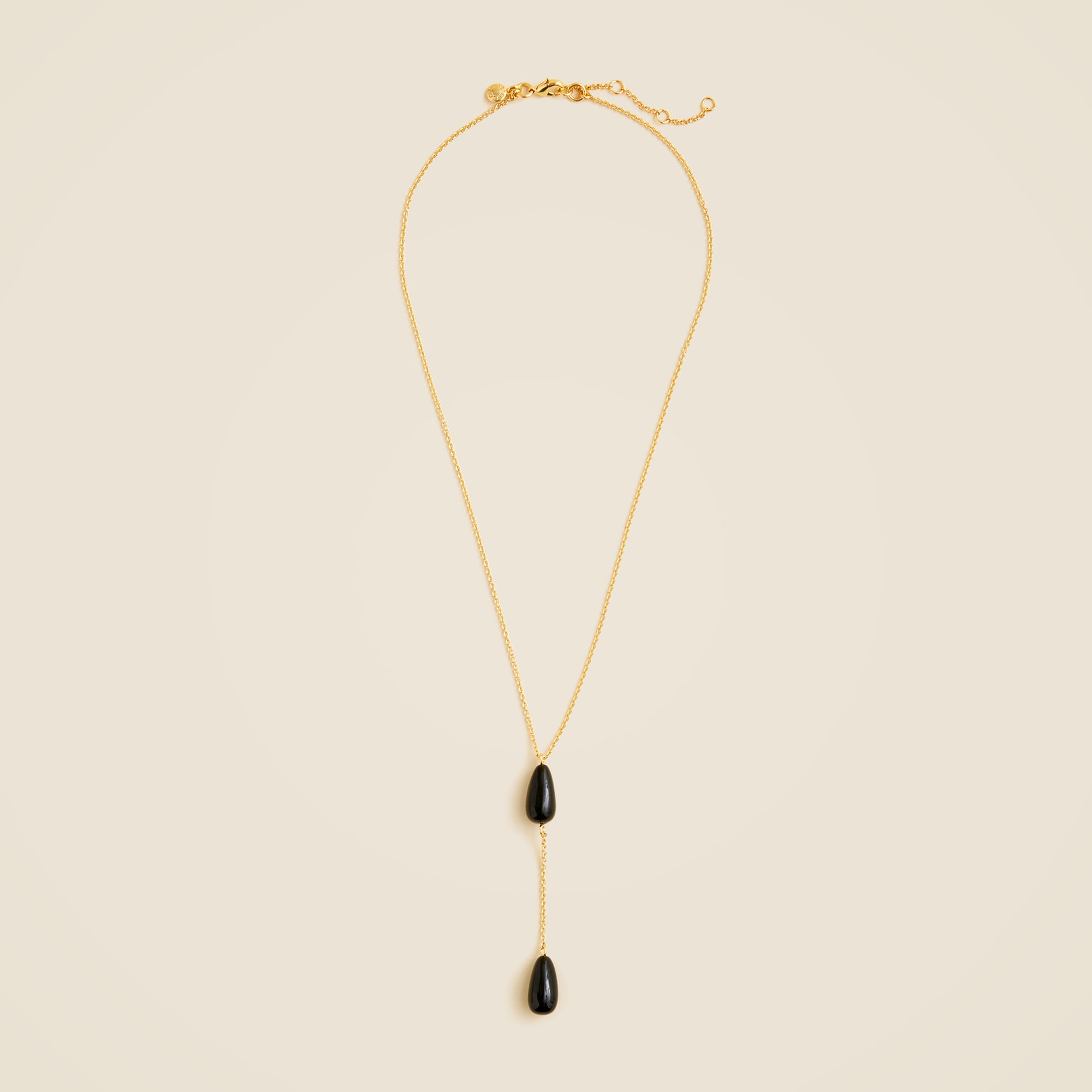 Beaded teardrop lariat necklace