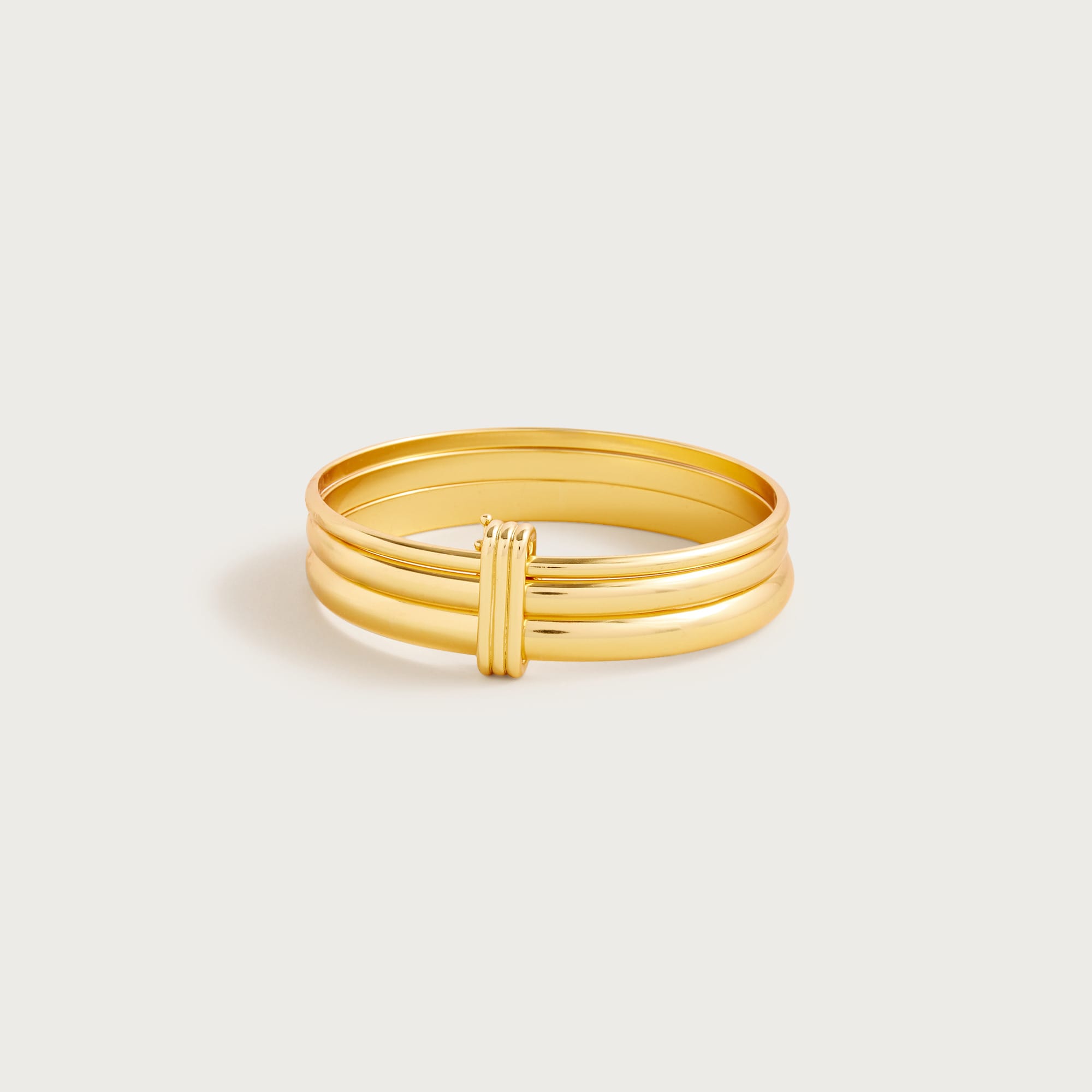 womens Layered metallic cuff bracelets set-of-three