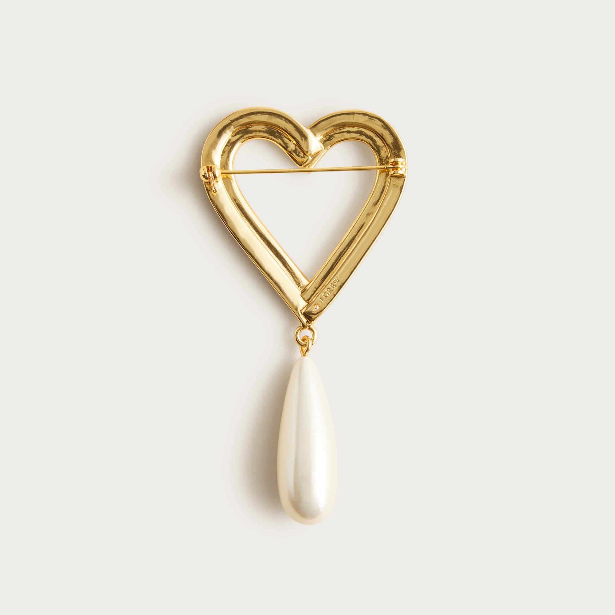 Crystal and pearl heart brooch - thumbnail 2