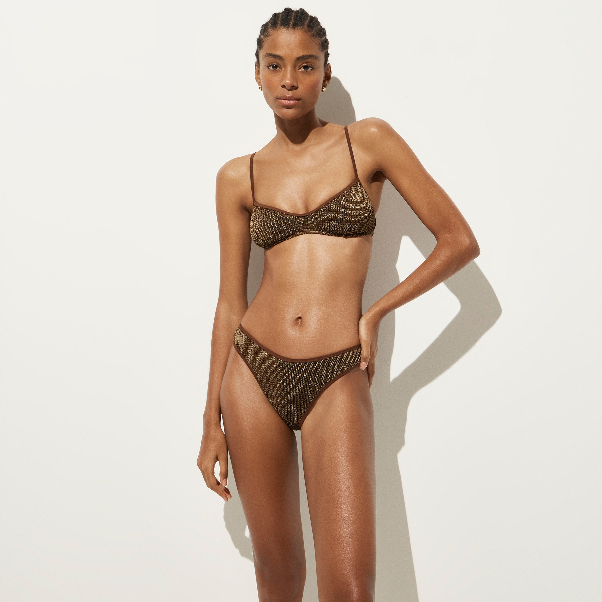 Sunny bikini bottom in metallic scrunchie - image 2