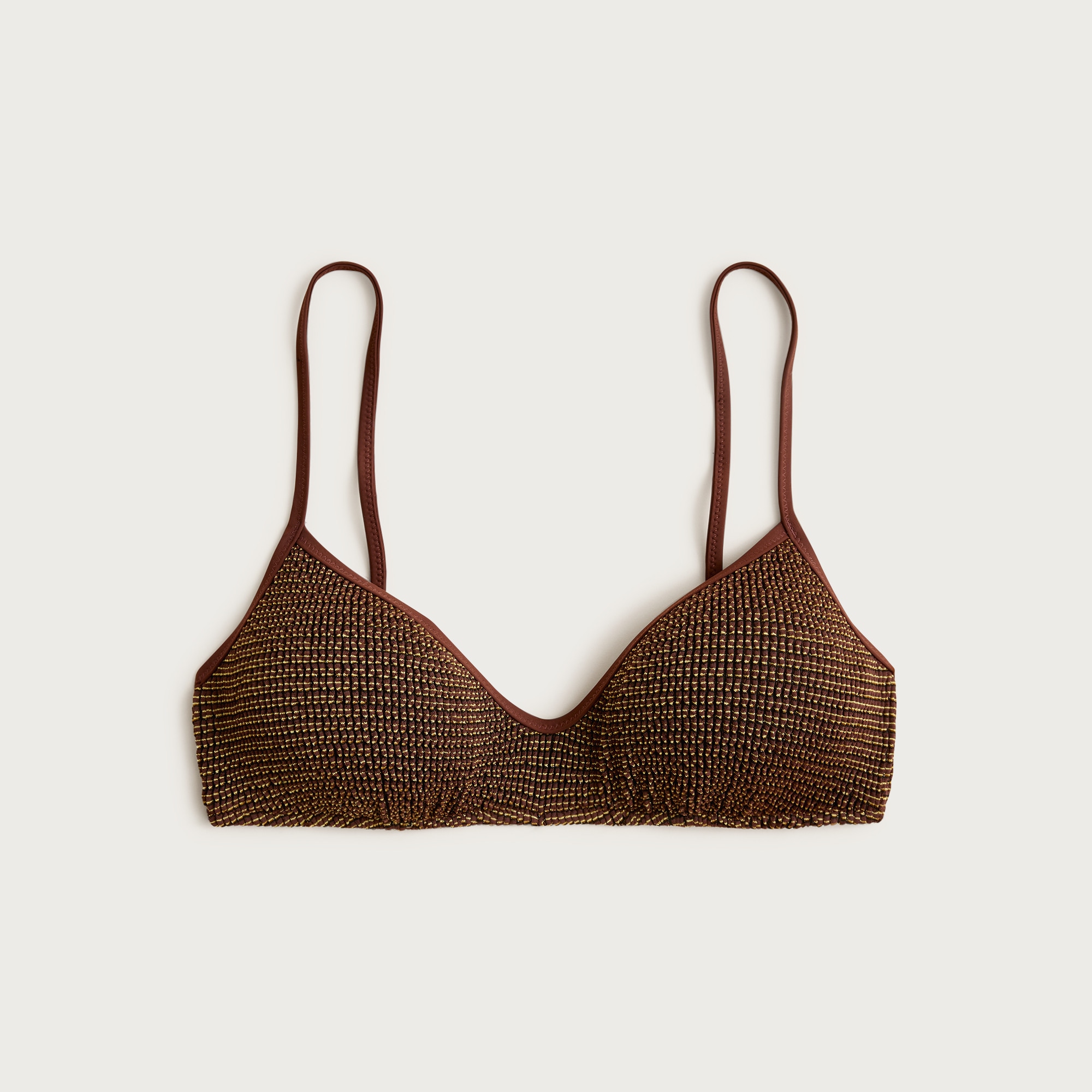 Odessa bikini top in metallic scrunchie